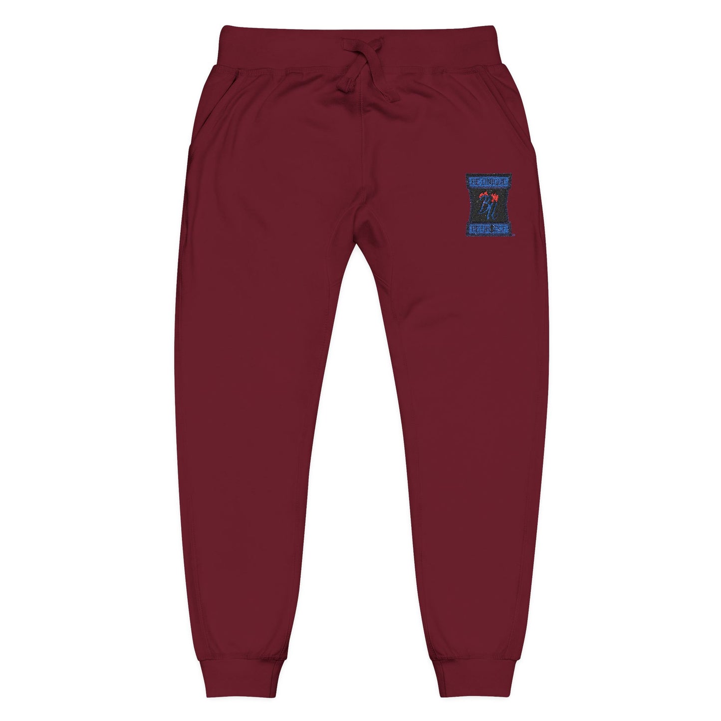 Embroidered Cosmic Cat Sweatpants — Cozy Pink Fleece Joggers