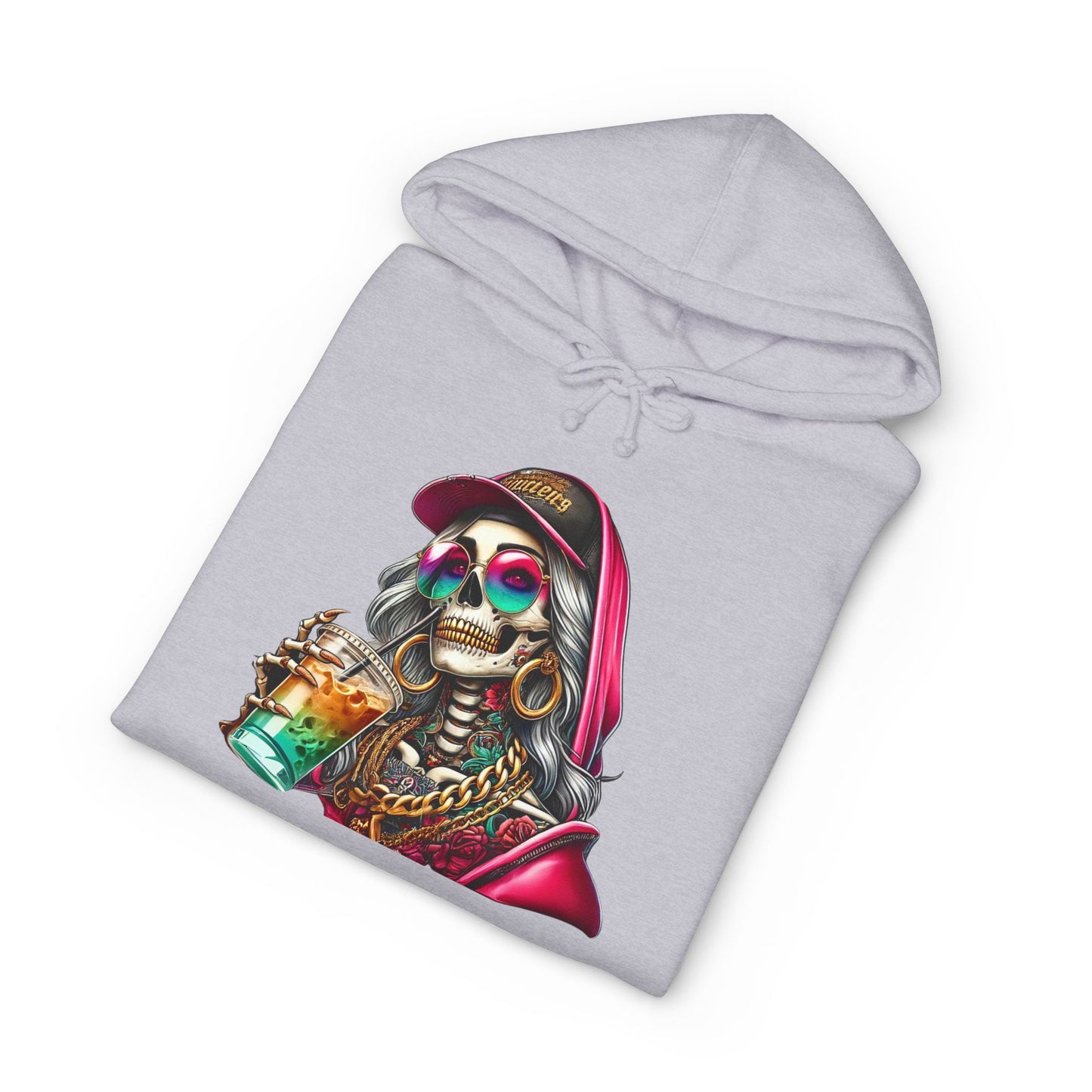 Chic Skull Hoodie - Unisex Heavyweight Sweatshirt, Graphic Hoodie, Trendy Apparel, Unique Gift, Halloween, Everyday Wear