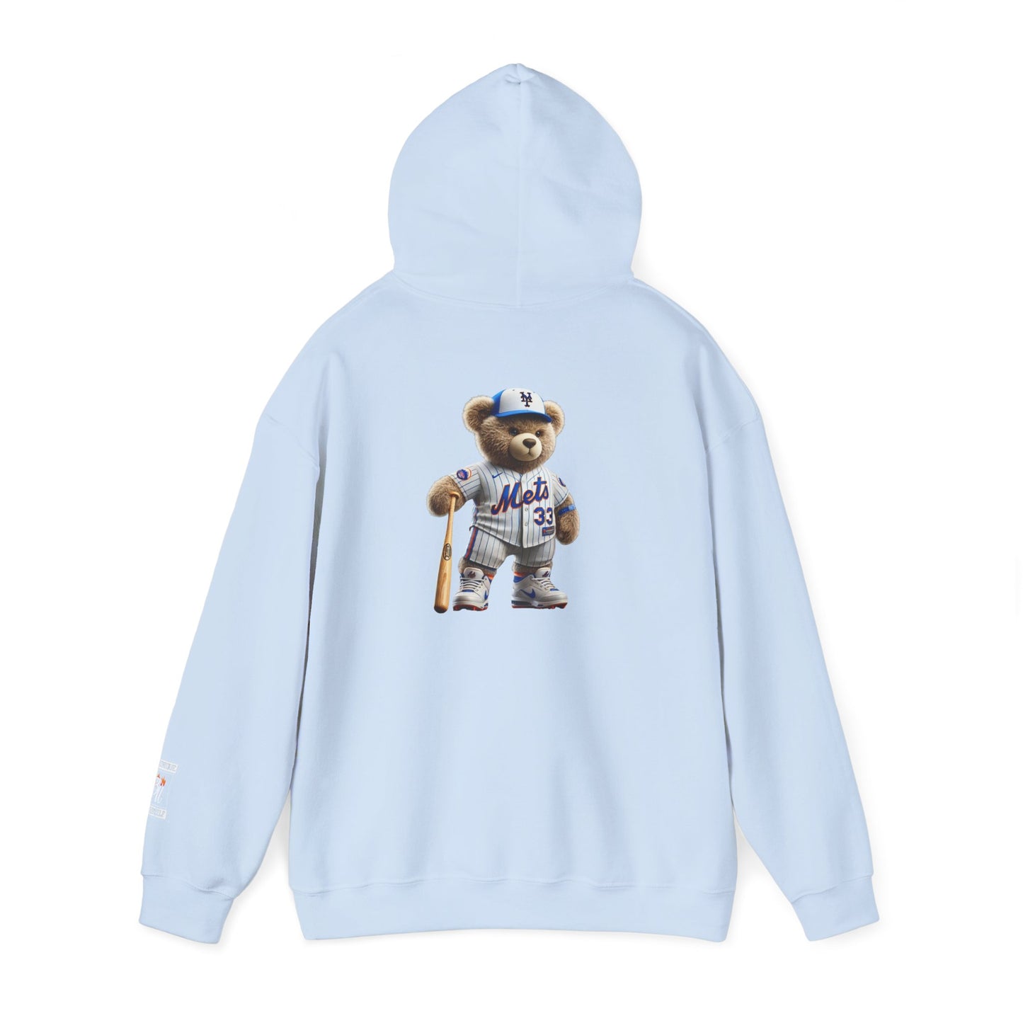 Baseball Teddy Hoodie — Cute Mets Bear Sweatshirt, Fan Gift