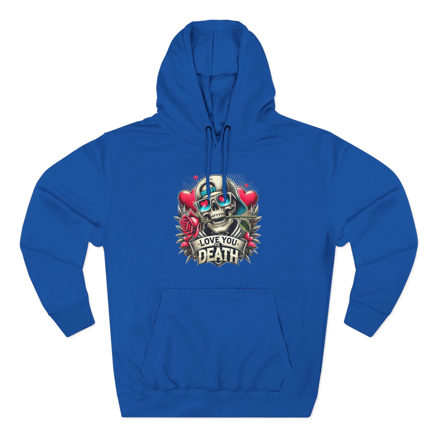 Gothic Love Death Hoodie - Three-Panel Fleece Sweatshirt