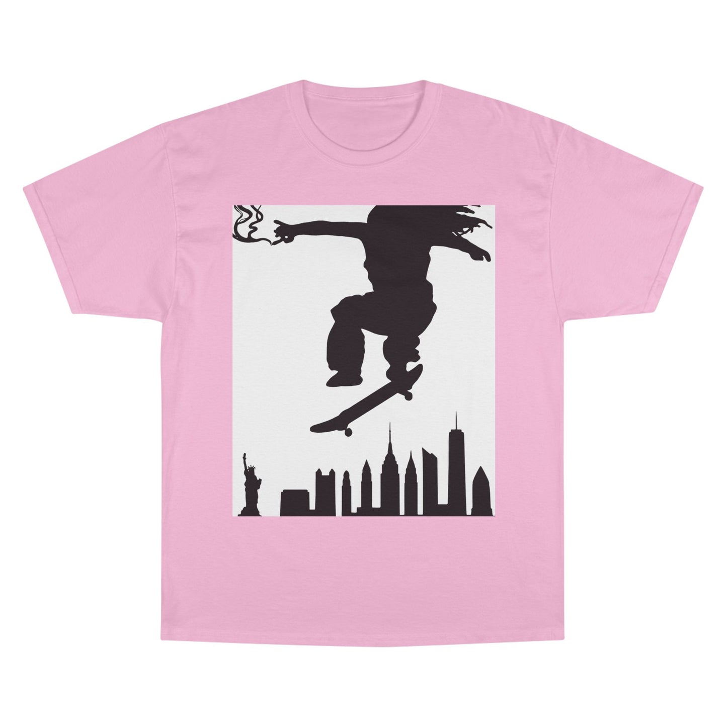 Skateboarder Silhouette T-Shirt — Urban NYC Skyline Skate Tee