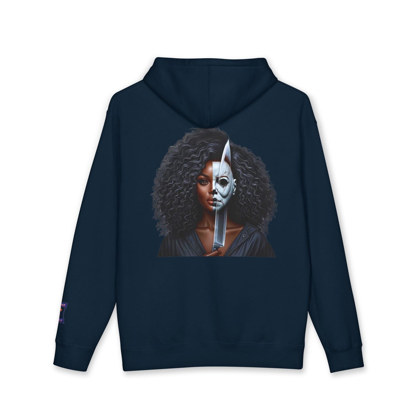 Fierce Art Hoodie | Unisex Heavyweight Sweatshirt, Graphic Design Layered Look, Unique Gift, Casual Fashion, Halloween Apparel