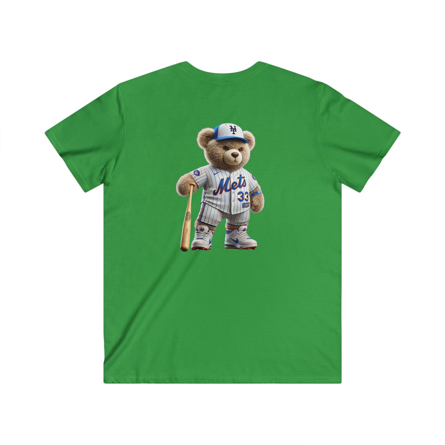 Men's V-Neck Short Sleeve Tee with Sports Bear Design, Casual Wear, Gift for Sports Fans, Summer Fashion, Birthday Gift, Sports Apparel