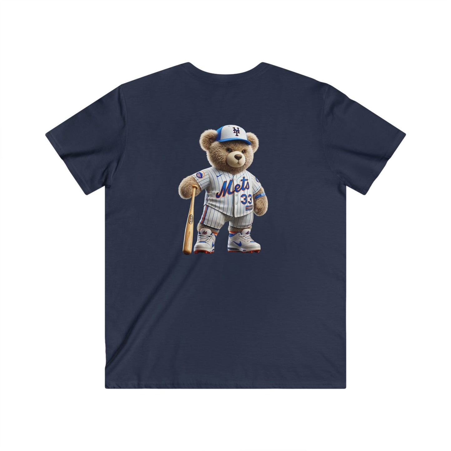 Men's V-Neck Short Sleeve Tee with Sports Bear Design, Casual Wear, Gift for Sports Fans, Summer Fashion, Birthday Gift, Sports Apparel