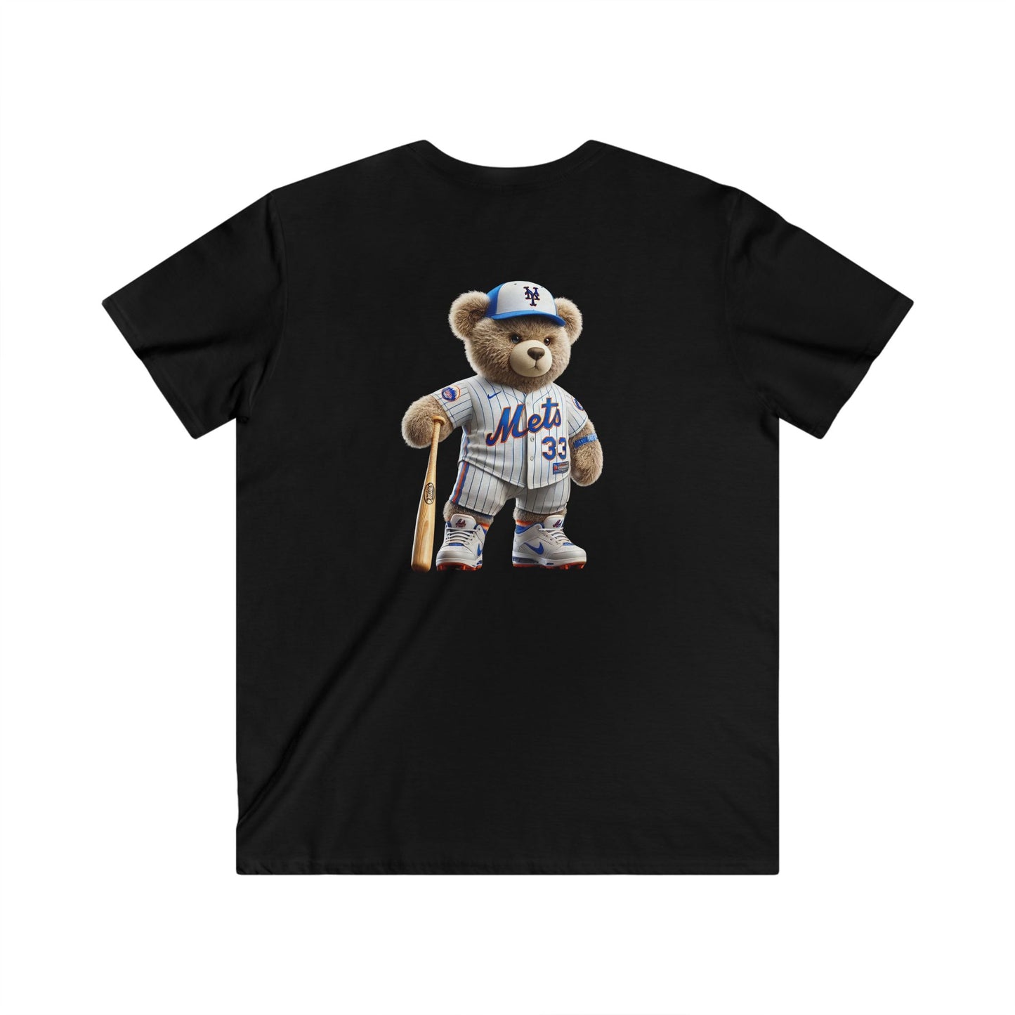 Men's V-Neck Short Sleeve Tee with Sports Bear Design, Casual Wear, Gift for Sports Fans, Summer Fashion, Birthday Gift, Sports Apparel
