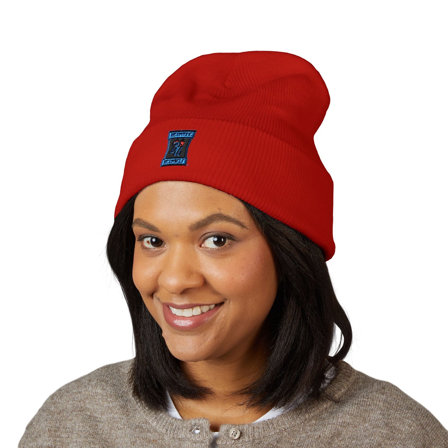Embroidered 'Choose Joy' Cuffed Beanie — Classic Winter Knit Hat