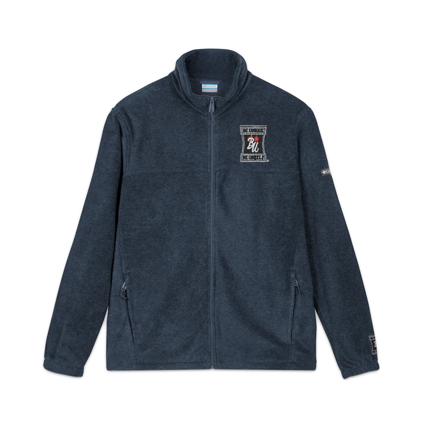 Embroidered Fleece Jacket — 'Be Unique Be Yourself' Chest & Back Design