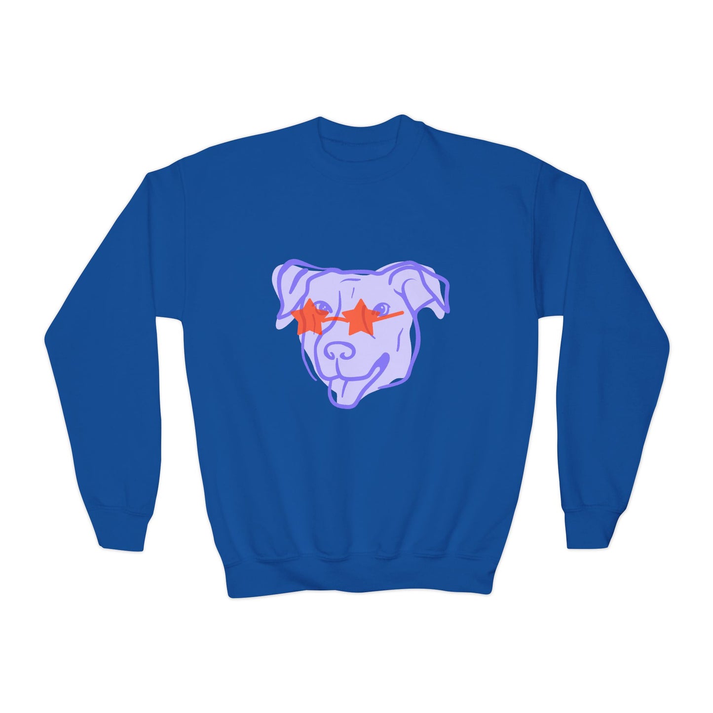 Youth Crewneck Sweatshirt with Playful Dog Design | Perfect for Pet Lovers, Everyday Comfort, Gift Idea, Unique Style, Trendy Apparel