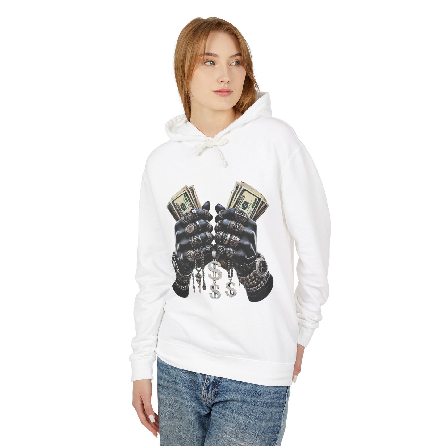 Money Moves Unisex Lightweight Hooded Sweatshirt, Casual Pullover, Streetwear, Unique Gift, Graphic Hoodie, Everyday Wear