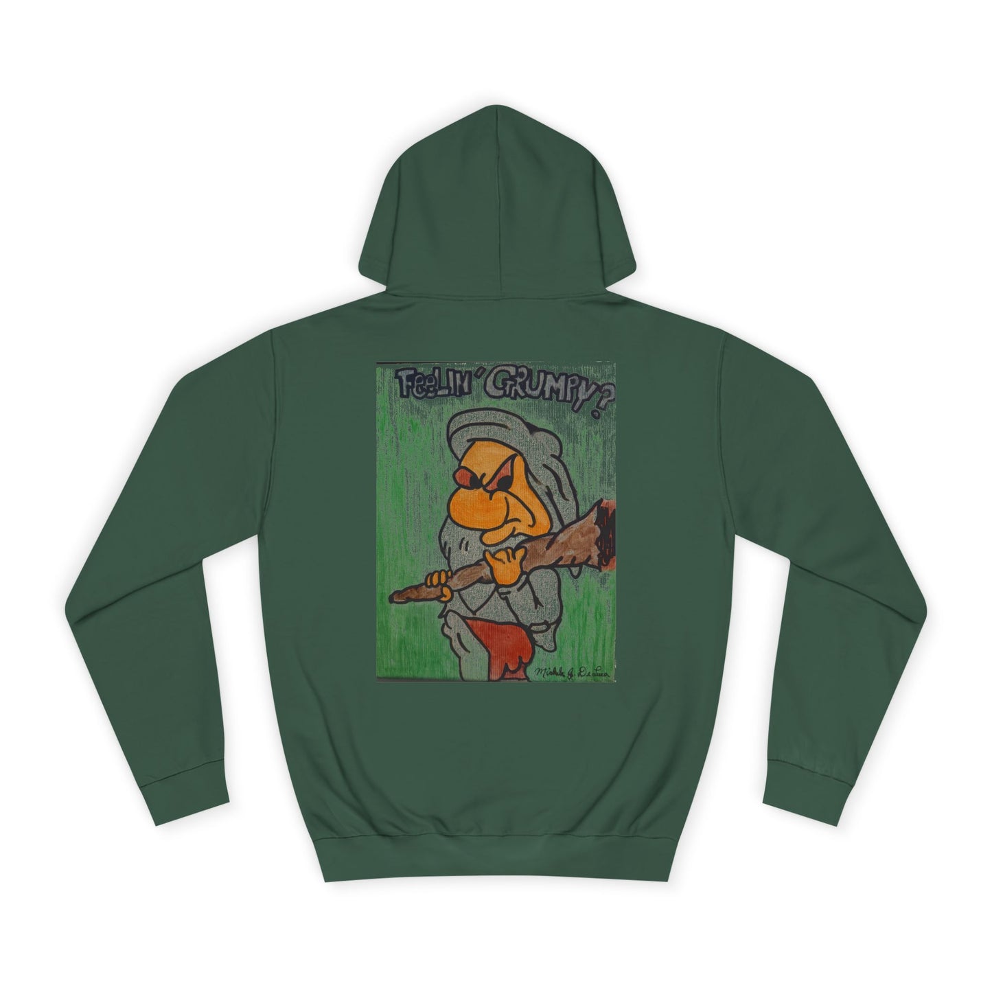 Grumpy Cartoon College Hoodie, Unisex Apparel for Students, Cozy Gift for School, Funny Pullover Sweatshirt, Hooded Sweatshirt