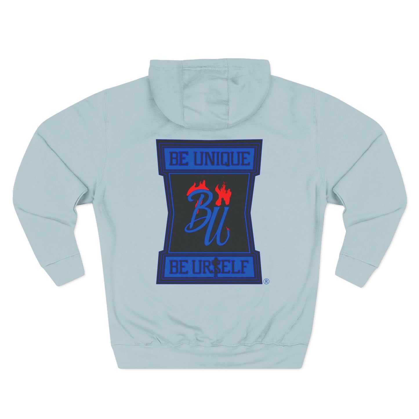 Be Unique Be Urself Hoodie — Cute Bear Soldier Graphic Fleece Pullover