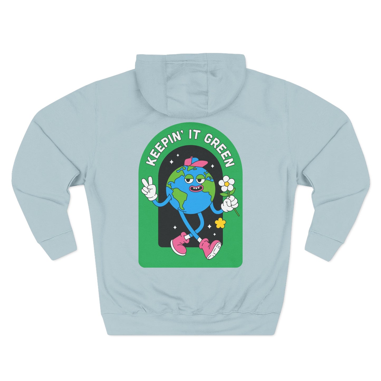 Eco-Friendly Fleece Hoodie, Keepin' It Green Sweatshirt, Casual Gift, Earth Day Clothing, Cozy Layering