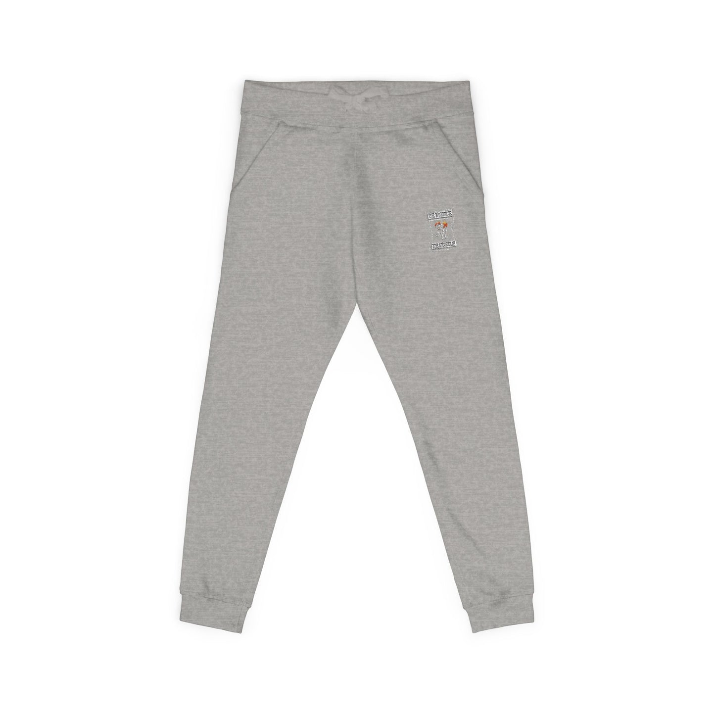Embroidered Coral Sweatpants – Cozy Fleece Joggers with Script Accent