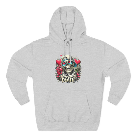Gothic Love Death Hoodie - Three-Panel Fleece Sweatshirt