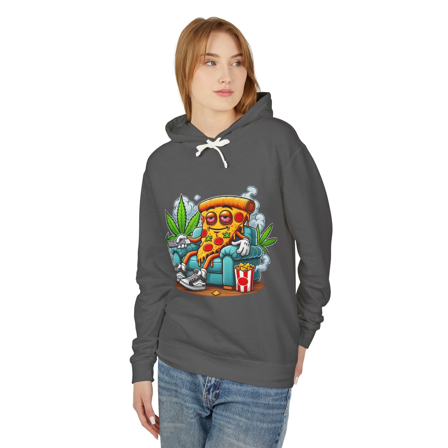 Chill Pizza Vibes Hoodie, Unisex Hooded Sweatshirt, Relaxed Pizza Lover Gift, Stoner Apparel, Weekend Comfort Wear