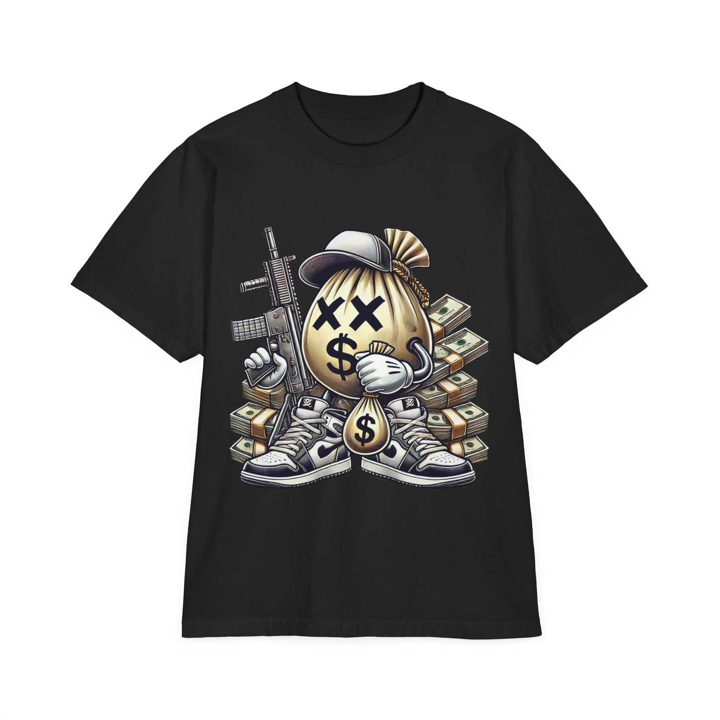 Streetwear Graphic Tee with Money Design, Unisex Casual Shirt, Perfect Gift for Gift for Hustlers, Stylish Relaxed Fit, Trendy Apparel