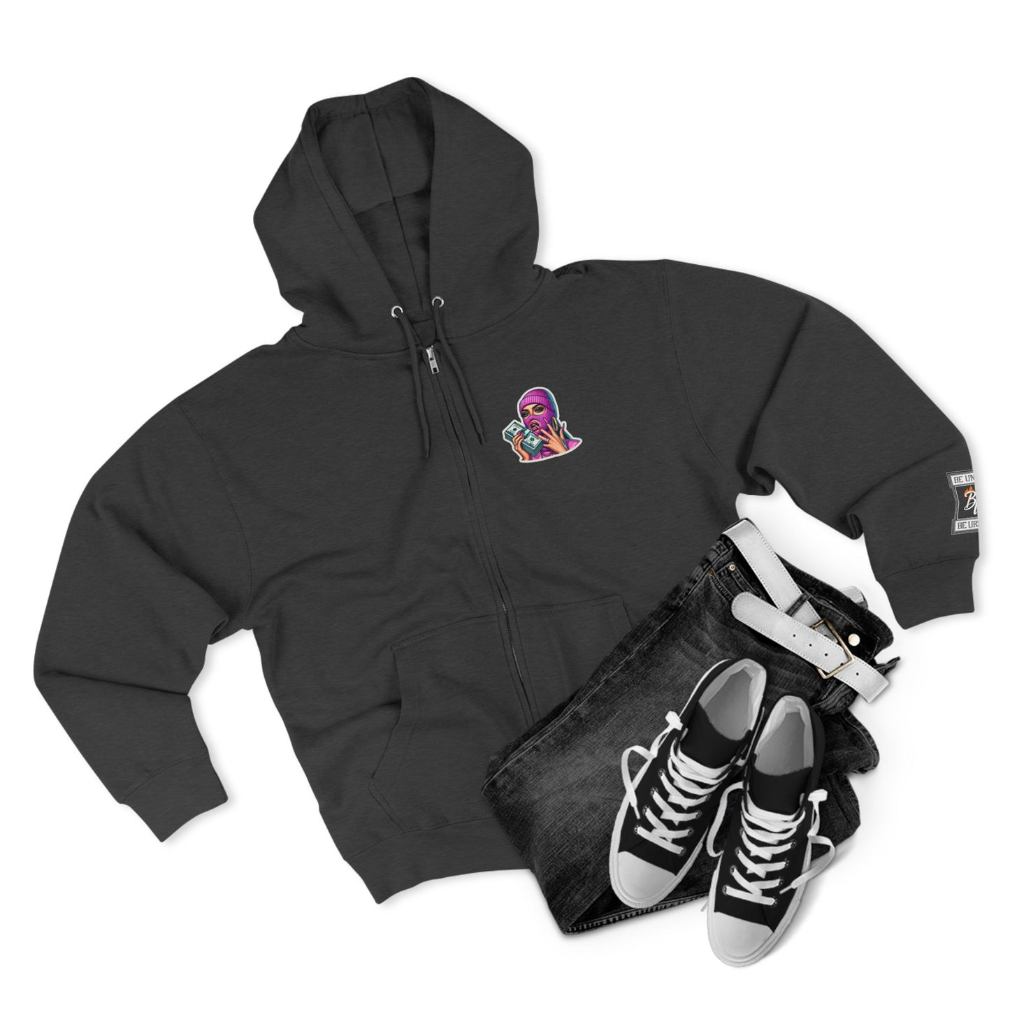 Vibrant Graphic Unisex Zip Hoodie - Street Style Statement