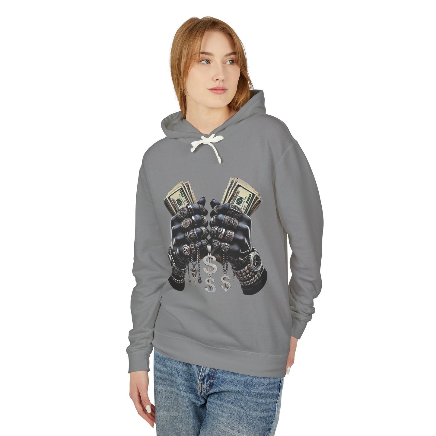 Money Moves Unisex Lightweight Hooded Sweatshirt, Casual Pullover, Streetwear, Unique Gift, Graphic Hoodie, Everyday Wear