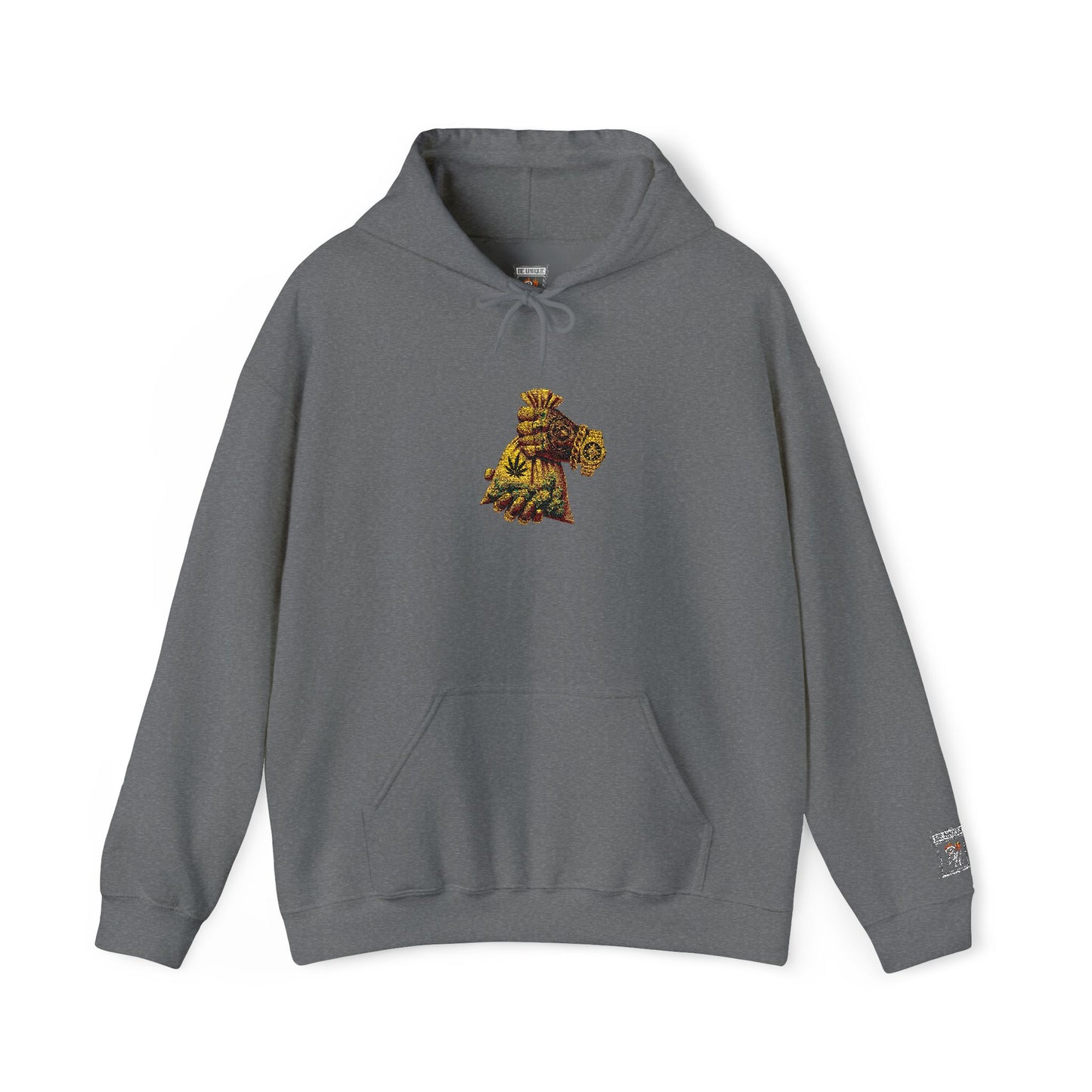 Hoodie — Golden Floral Teddy Bear Graphic Pullover