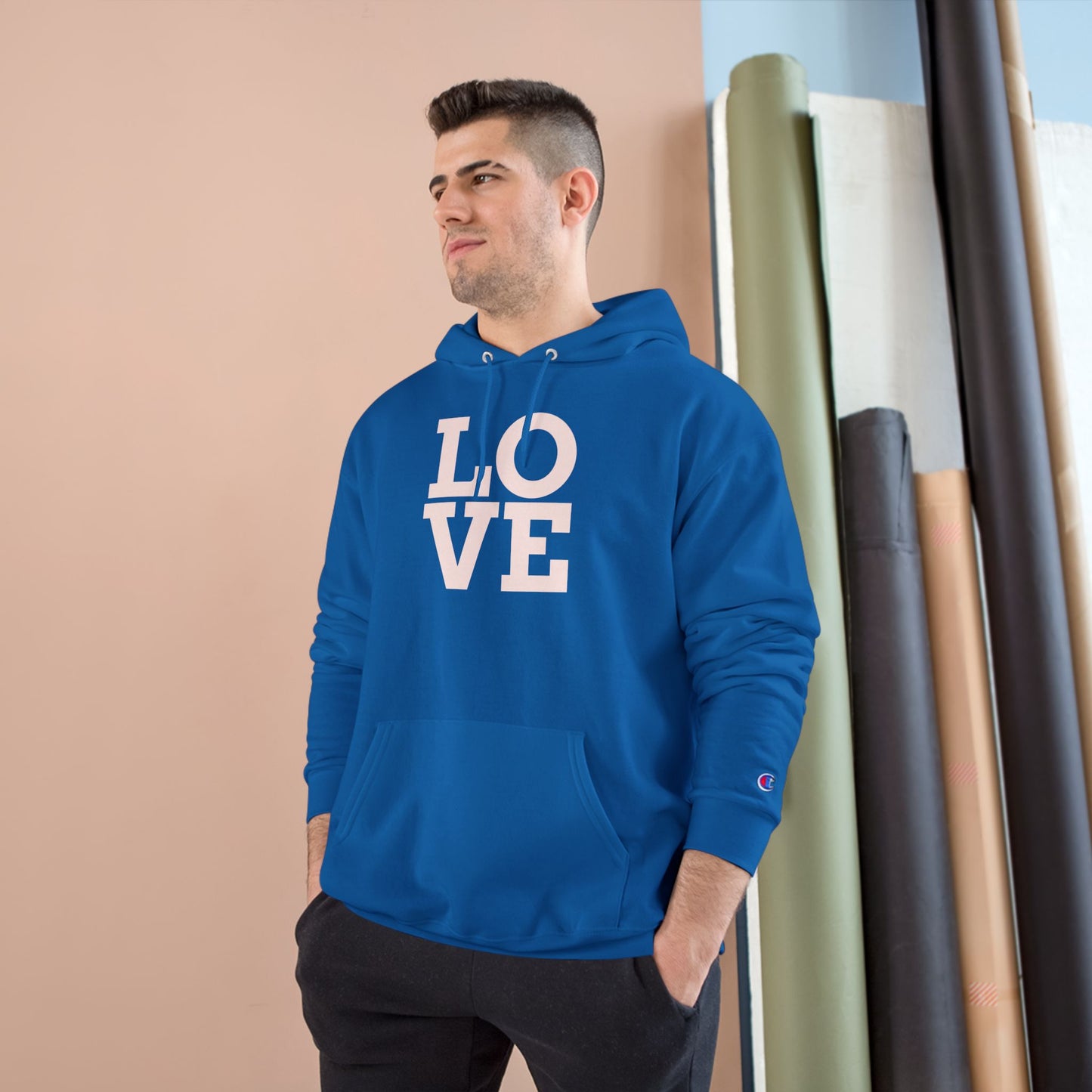 Champion Hoodie with Love & Be Unique Designs | Trendy Unisex Apparel | Perfect for Everyday Wear, Casual Outings, Gift Ideas