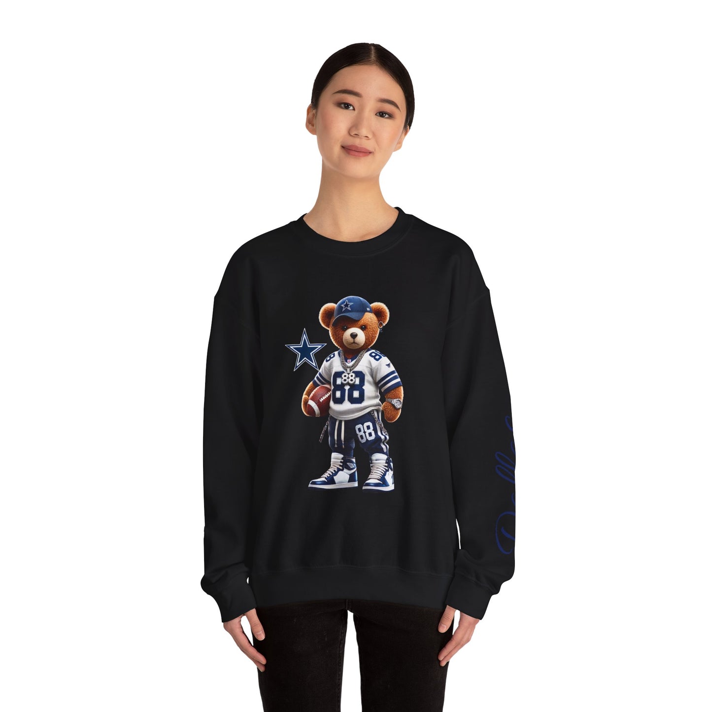 Sporty Bear Crewneck Sweatshirt, Casual Fall Fashion, Coziest Gift for Football Fans, Unisex Sweatshirt, Perfect for Game Days