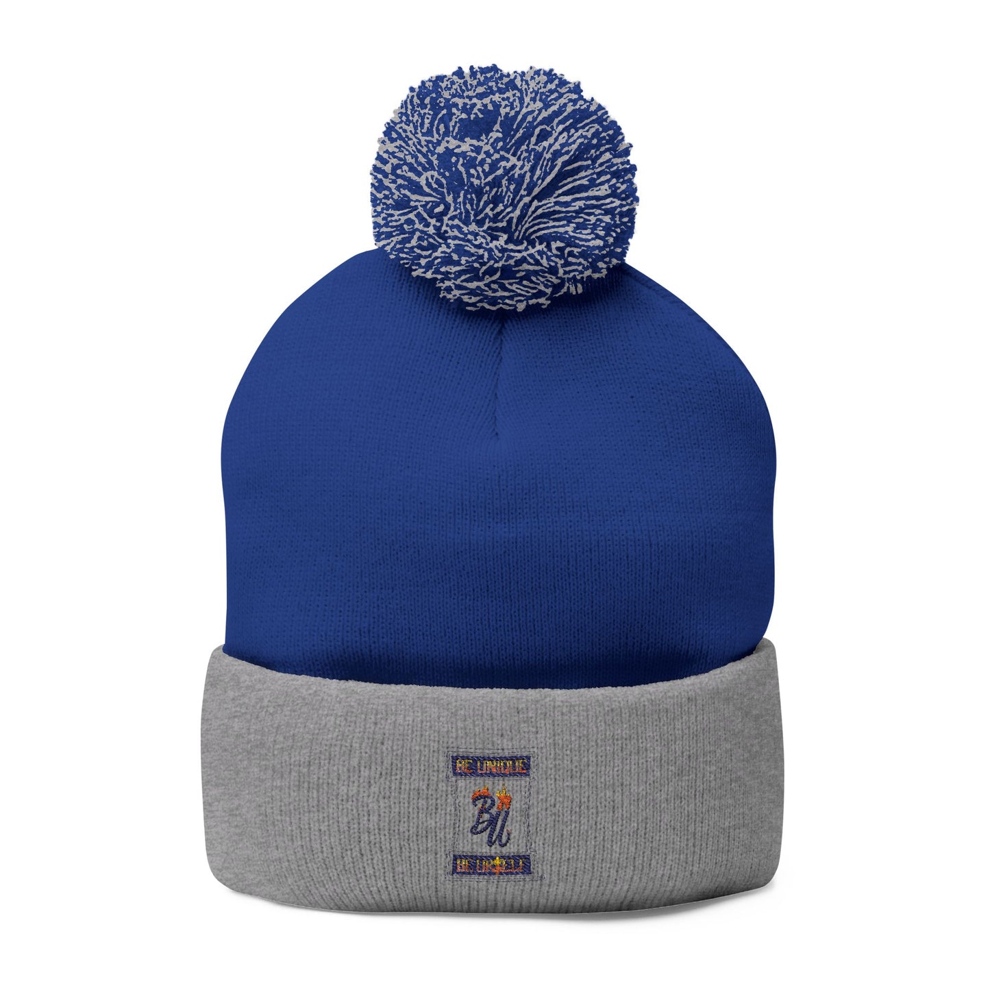 Cozy Pom-Pom Knit Cap with Unique Embroidery, Winter Hat, Beanie for Men & Women, Gift for Him/Her, Perfect for Outdoor Activities