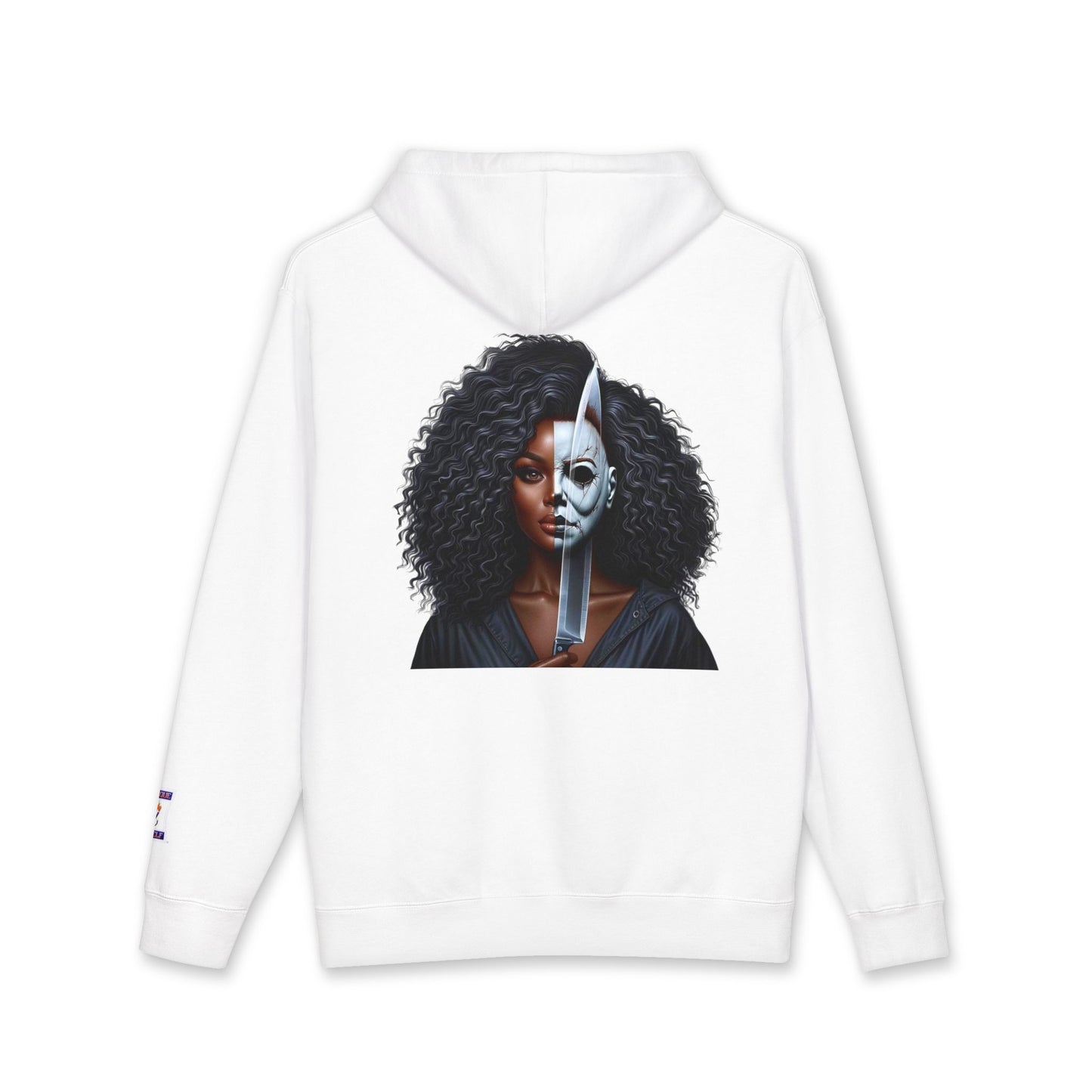 Fierce Art Hoodie | Unisex Heavyweight Sweatshirt, Graphic Design Layered Look, Unique Gift, Casual Fashion, Halloween Apparel
