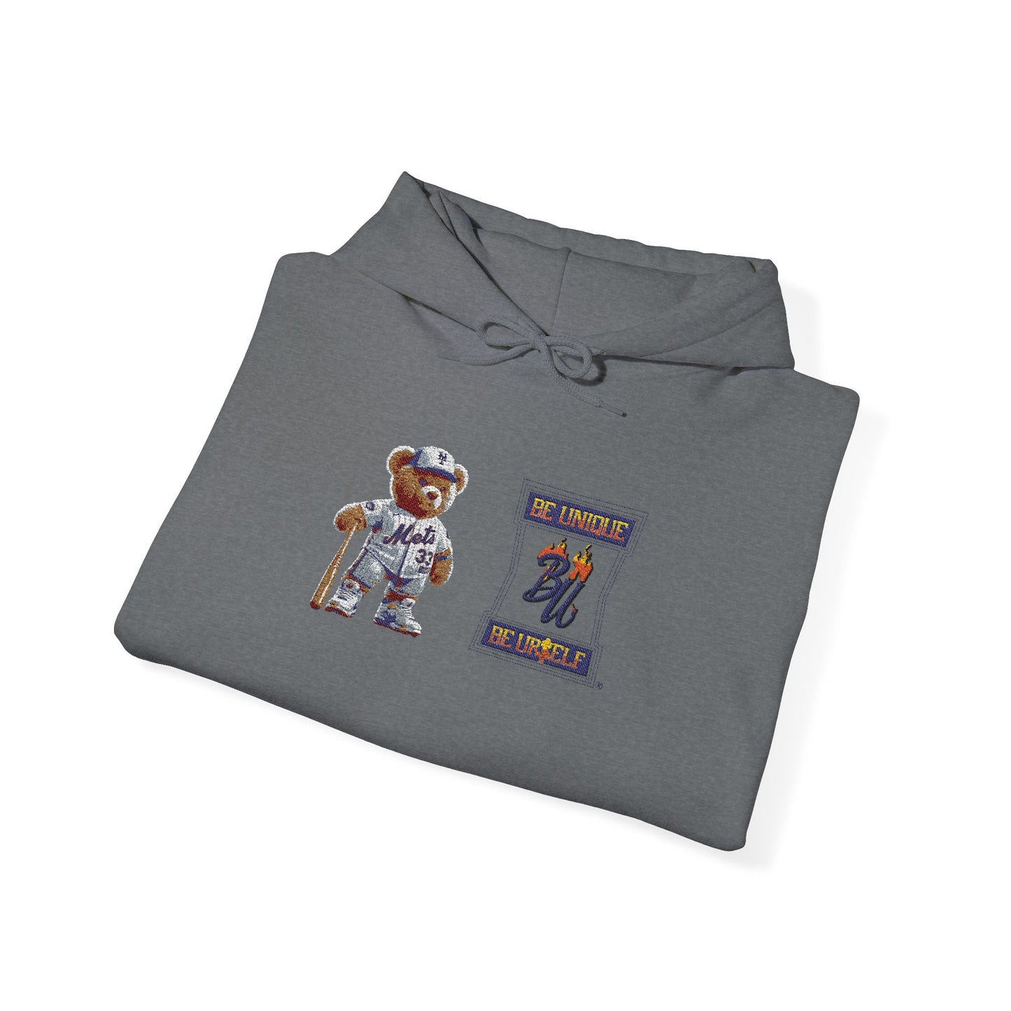 Space Bear Graphic Hoodie — Retro Astronaut Teddy Patch Sweatshirt