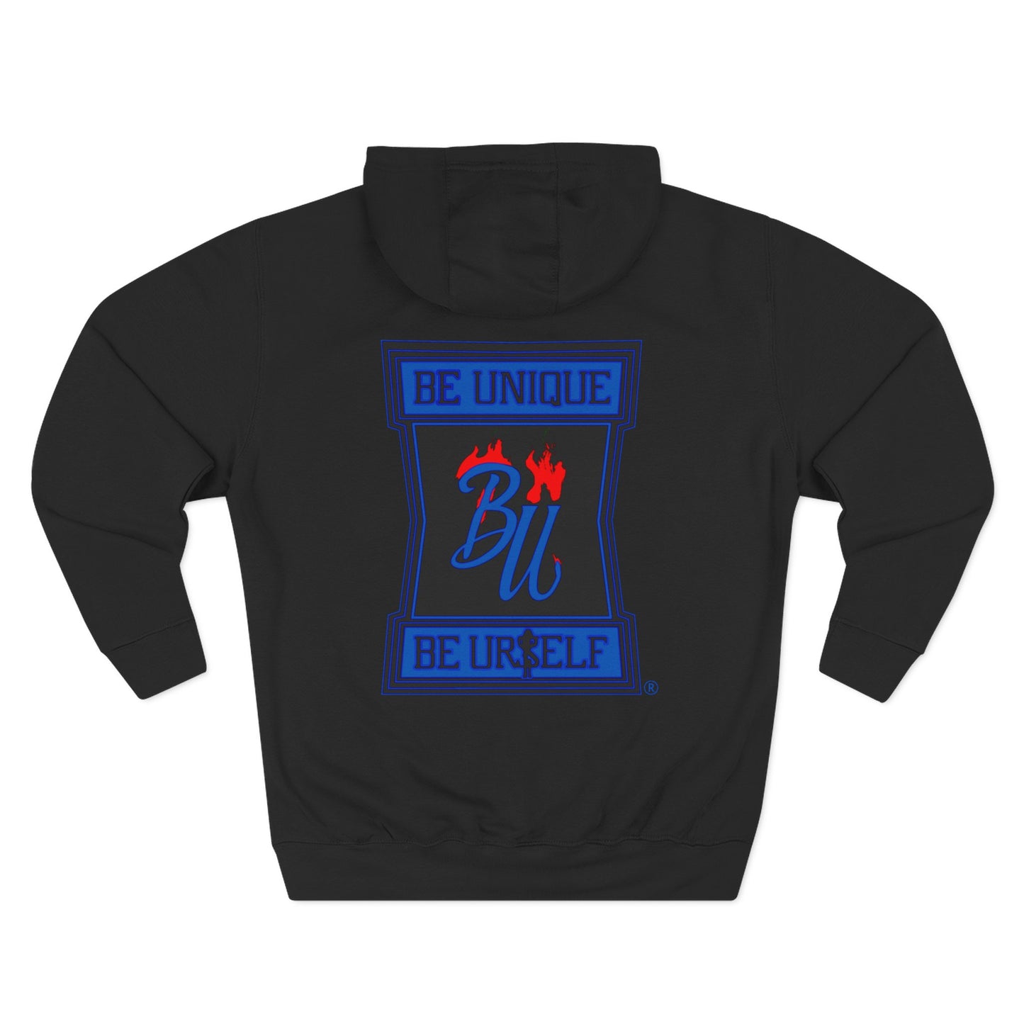 Be Unique Be Urself Hoodie — Cute Bear Soldier Graphic Fleece Pullover