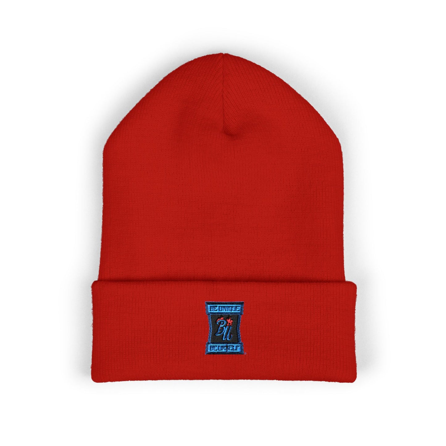 Embroidered 'Choose Joy' Cuffed Beanie — Classic Winter Knit Hat