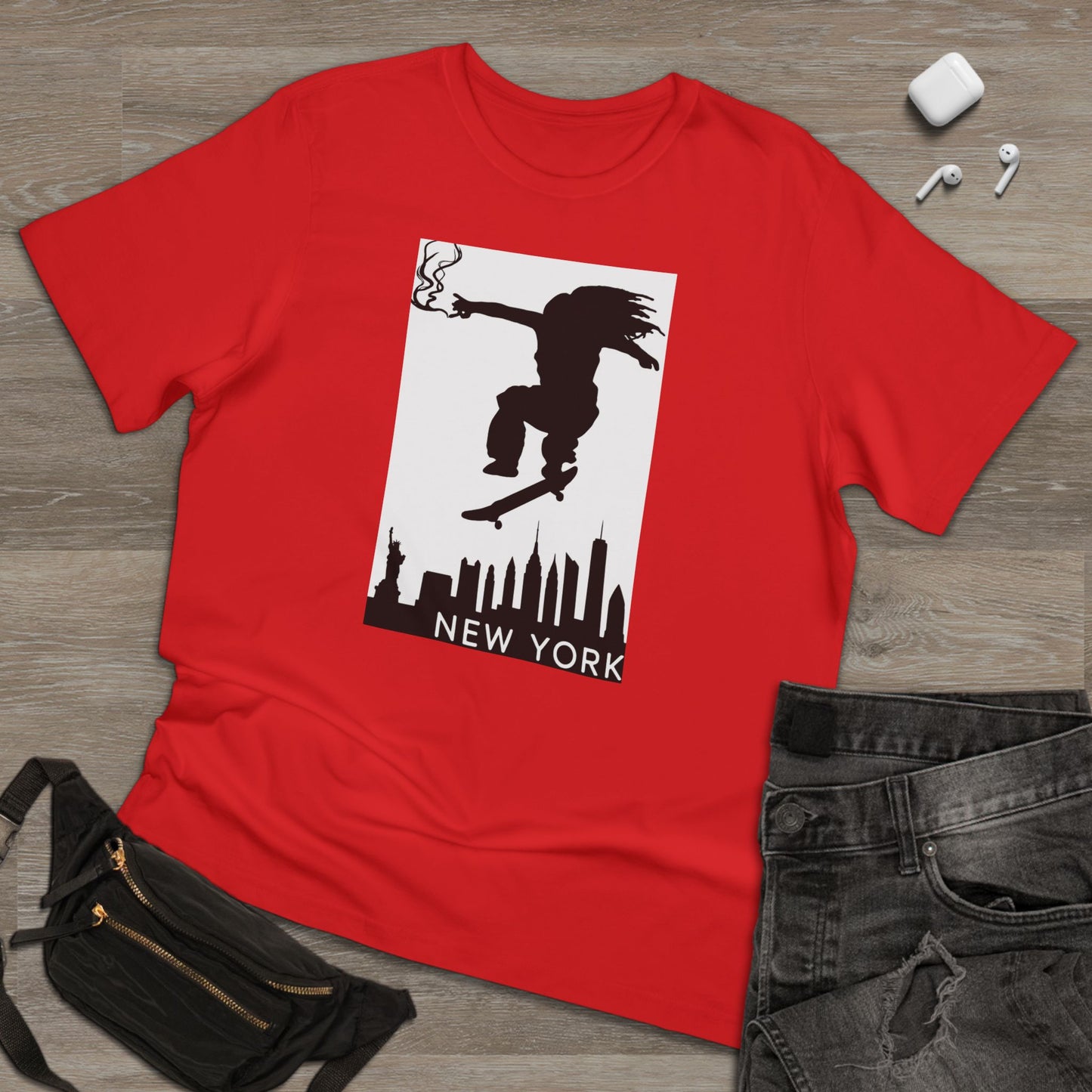 New York City Skater T-shirt, Urban Style Tee, Streetwear Shirt, Skateboarder Apparel, NYC Vibes Fashion