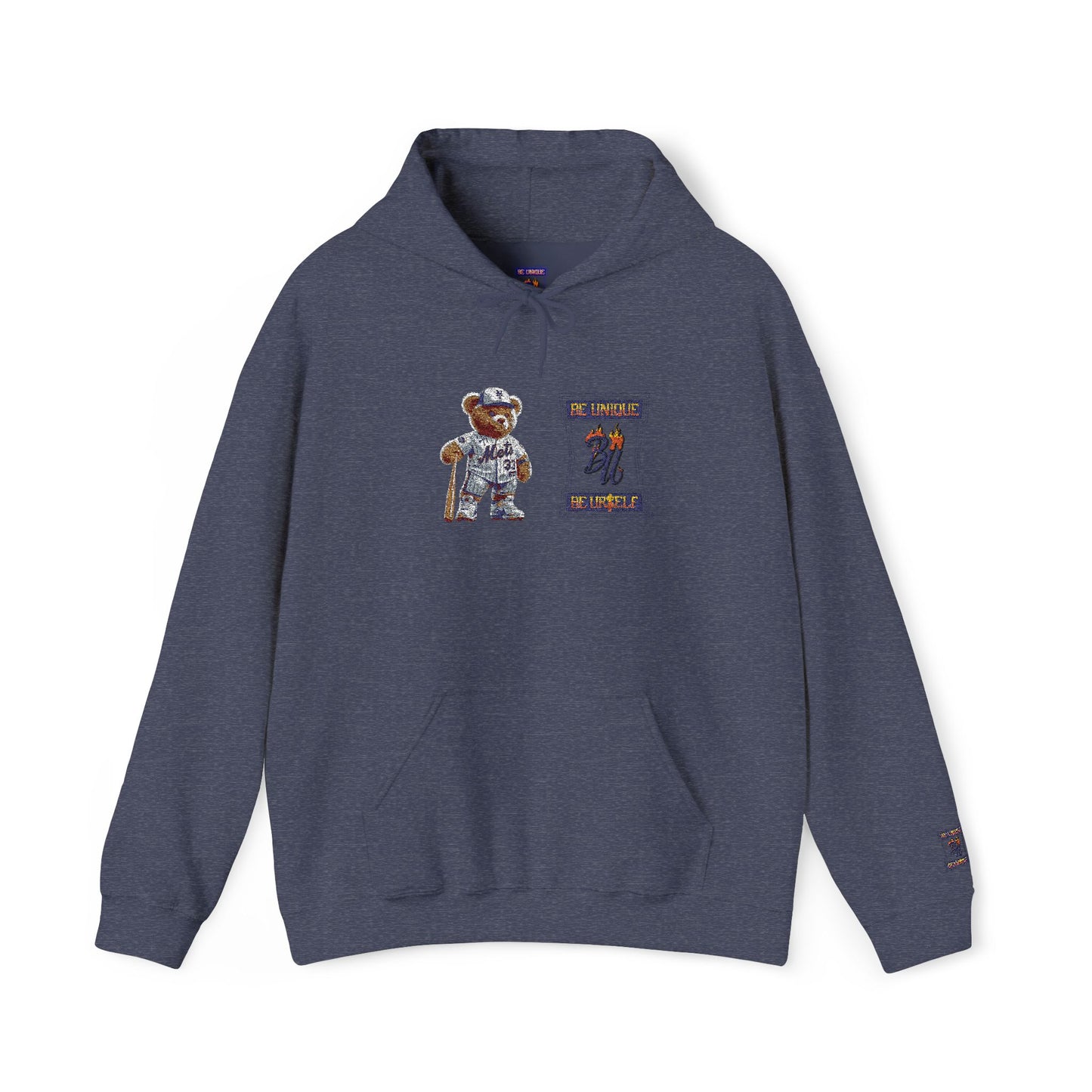 Space Bear Graphic Hoodie — Retro Astronaut Teddy Patch Sweatshirt