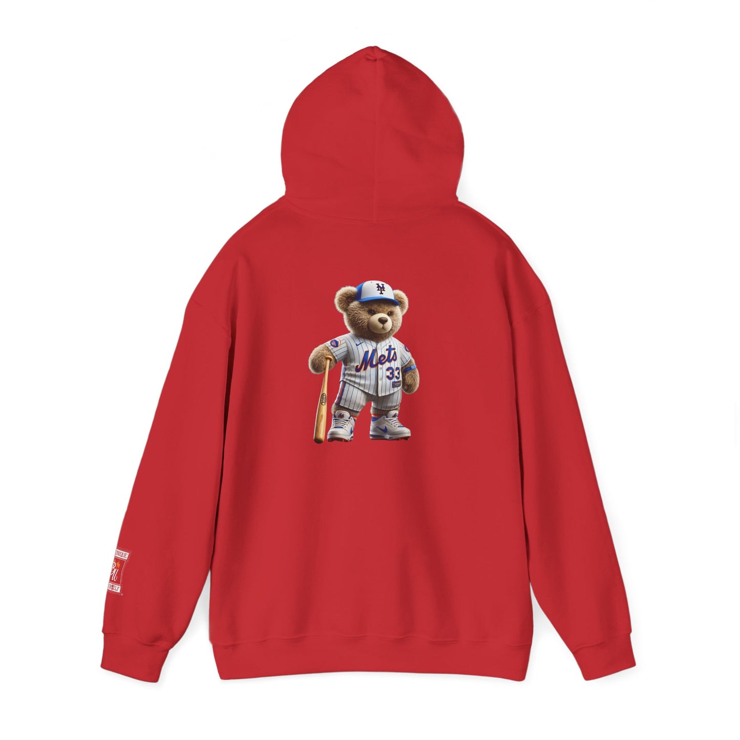 Baseball Teddy Hoodie — Cute Mets Bear Sweatshirt, Fan Gift