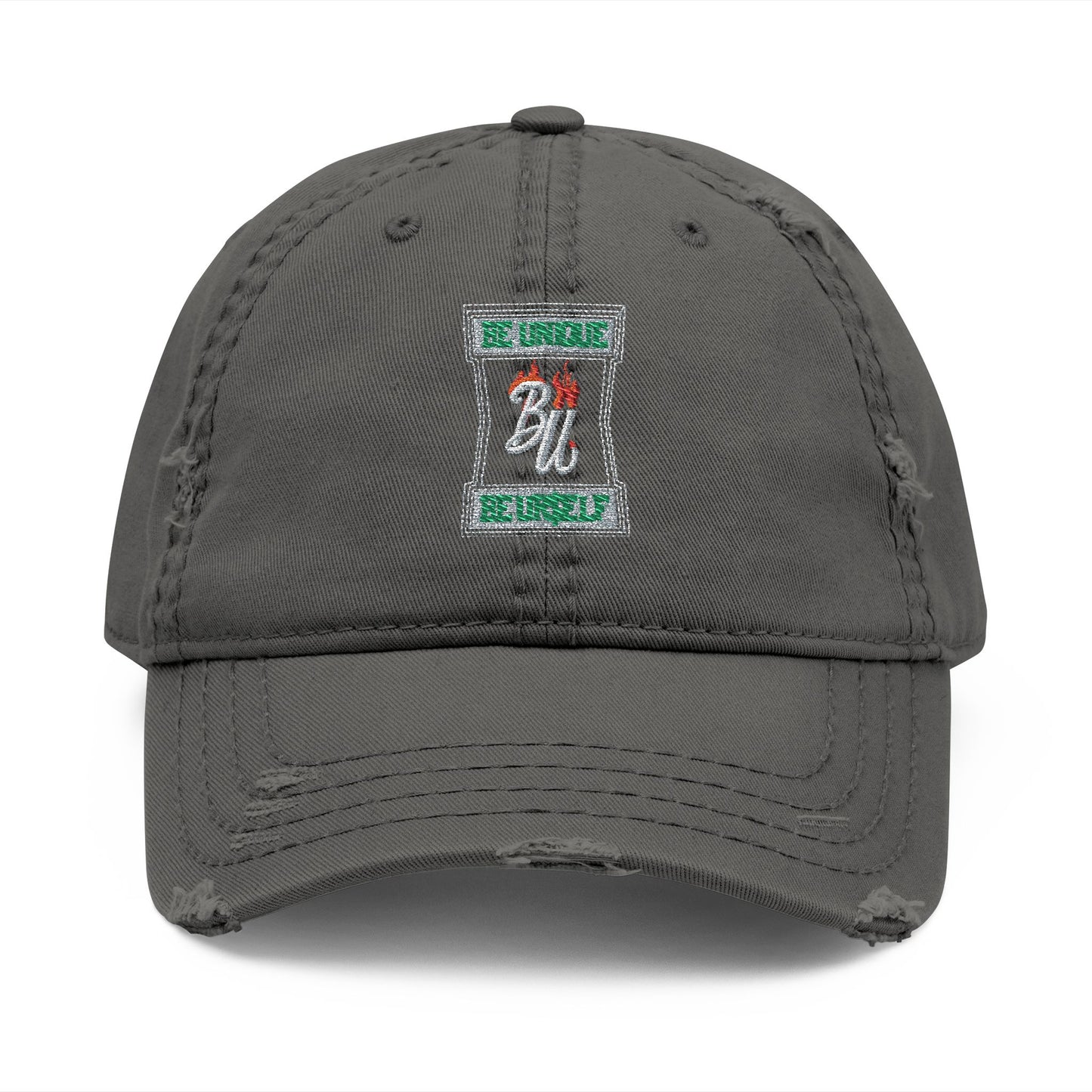 Embroidered Distressed Dad Hat — Retro Patch Logo Cap