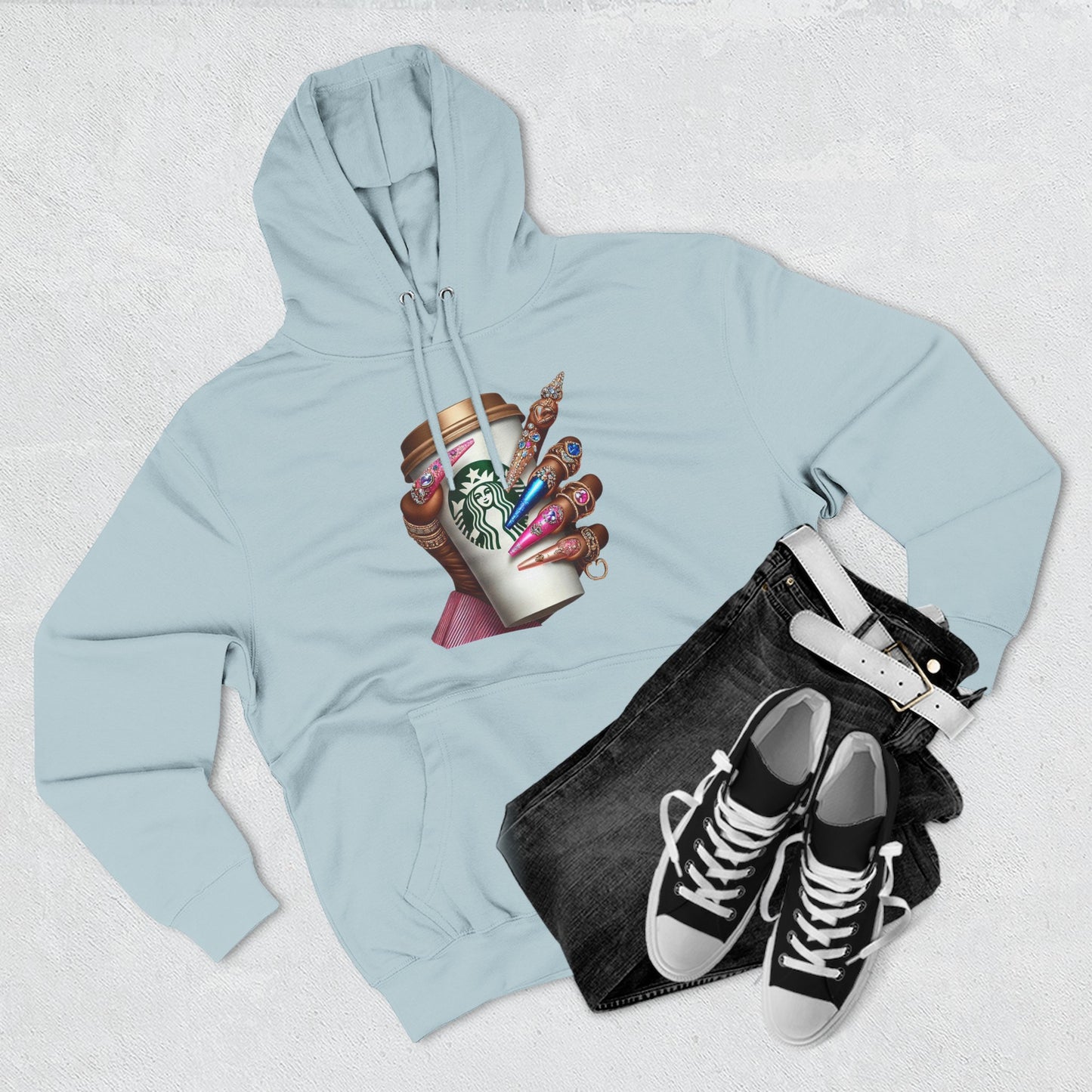 Artistic Coffee Lover's Fleece Hoodie