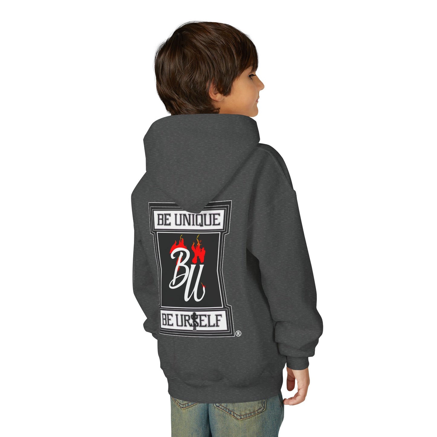 Harley Quinn Inspired Youth Hoodie, Be Unique Be Yourself Sweatshirt, Comic-Con Apparel, Kids Gift, Movie Fan Hoodie