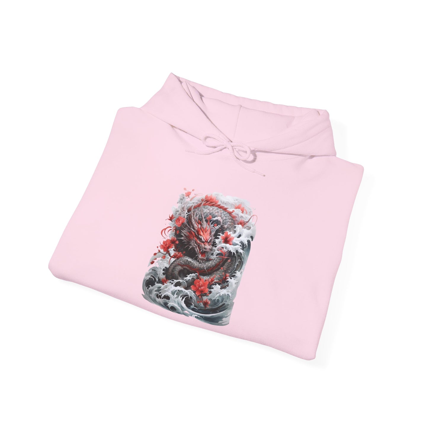 Dragon Wave Hoodie — Japanese Ink Koi Dragon Graphic Hooded Sweatshirt