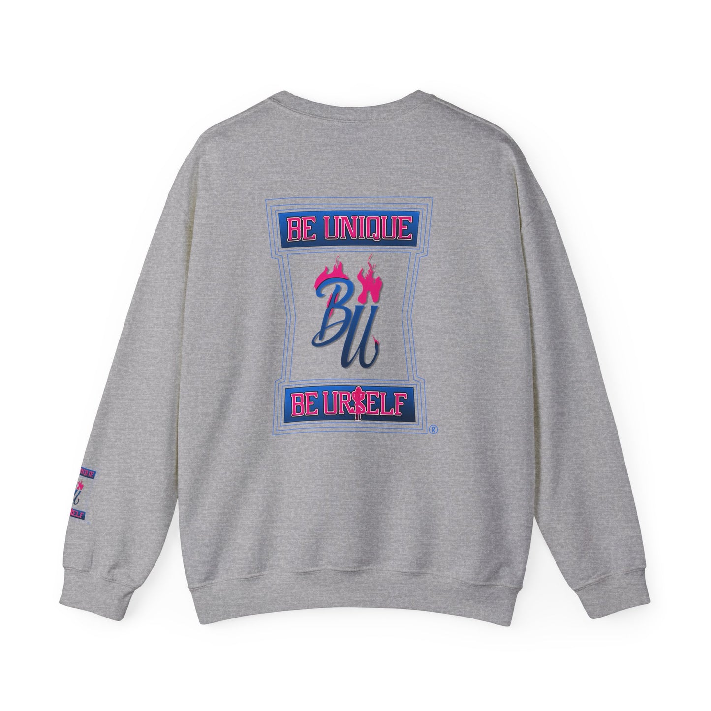 Skull Graffiti Crewneck Sweatshirt — "Be Unique Be Urself" Streetwear