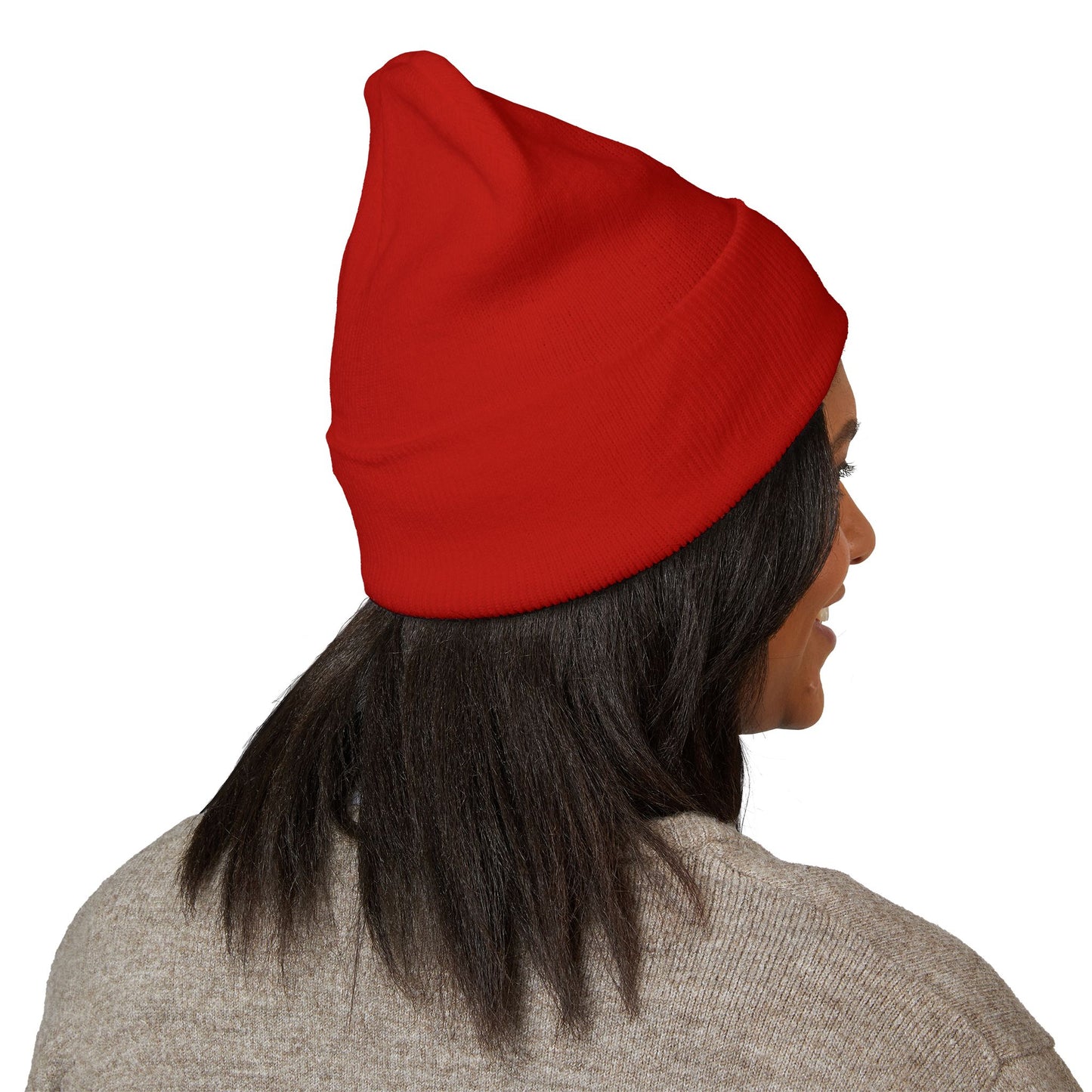 Classic Cuffed Beanie with Bold Embroidery, Cozy Winter Hat, Stylish Knit Cap, Perfect Gift for Her, Unisex Beanie