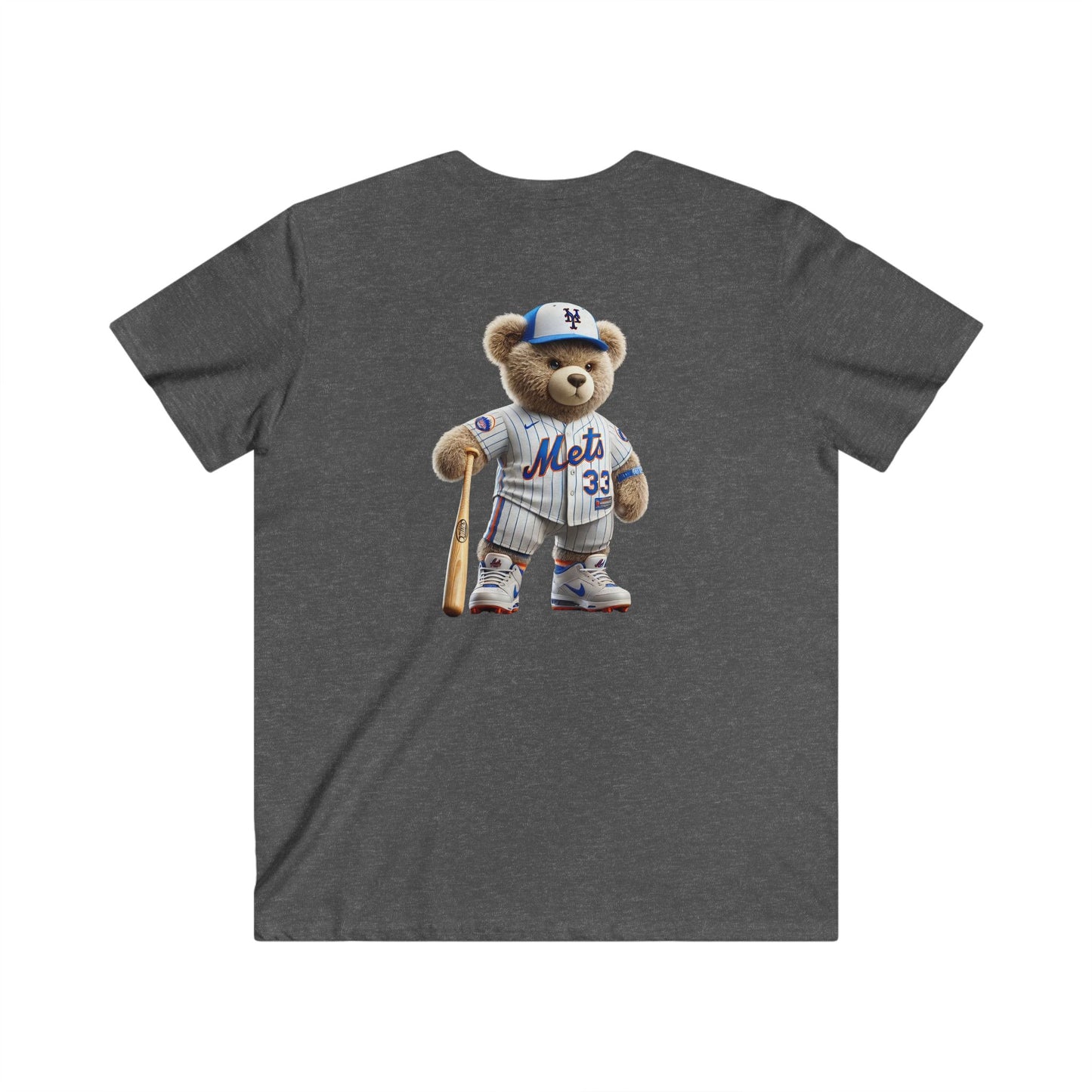 Men's V-Neck Short Sleeve Tee with Sports Bear Design, Casual Wear, Gift for Sports Fans, Summer Fashion, Birthday Gift, Sports Apparel
