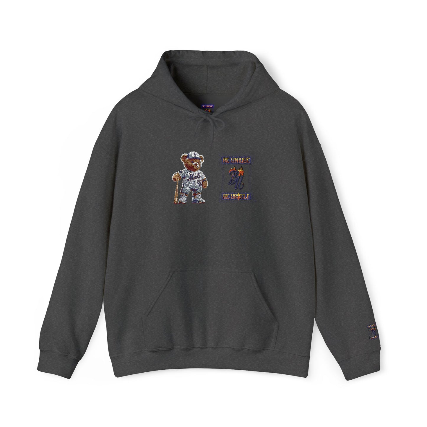 Space Bear Graphic Hoodie — Retro Astronaut Teddy Patch Sweatshirt