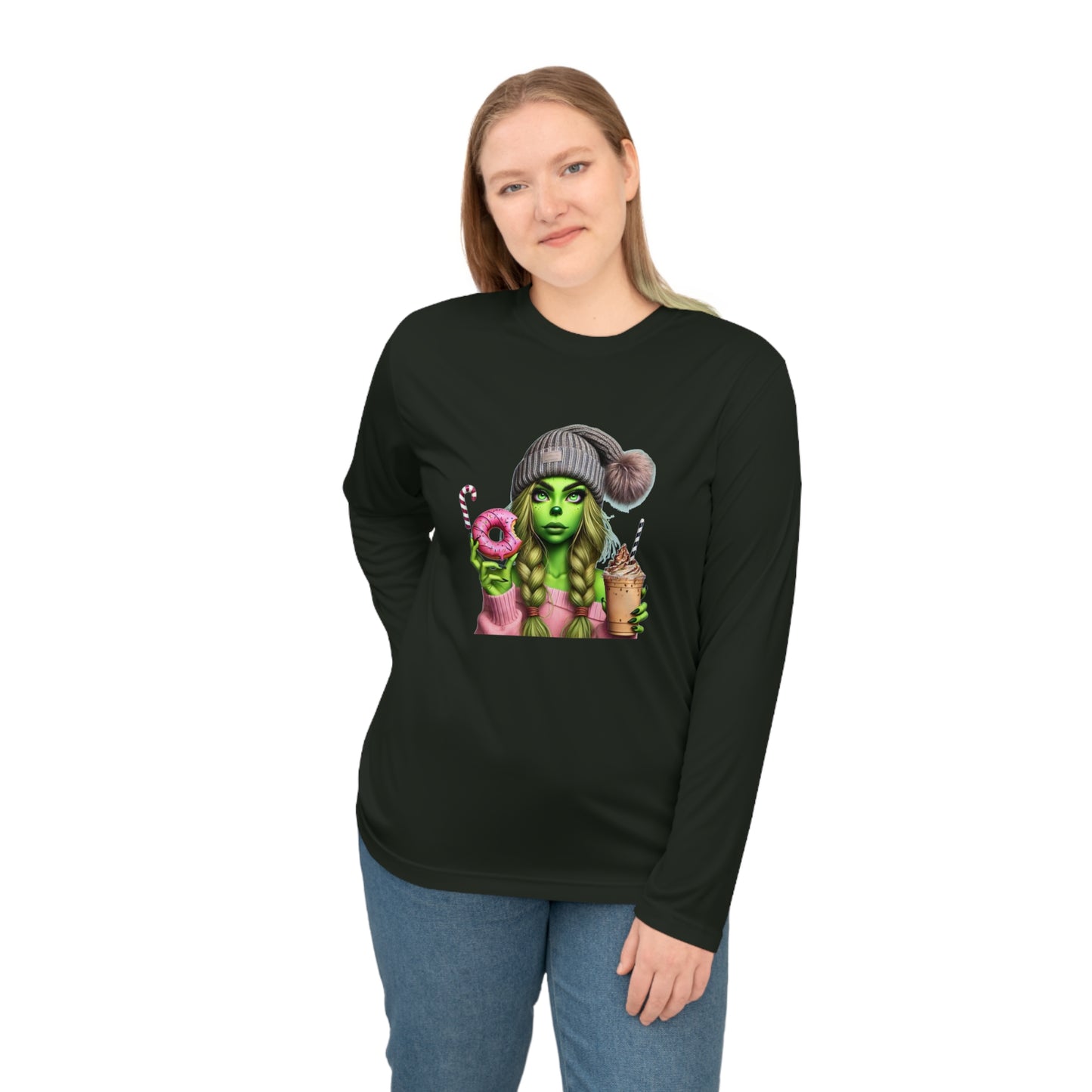 Unisex Performance Long Sleeve Shirt with Fun Green Illustration, Cute Gift for Friends, Ideal for Parties, Festivals, Everyday Wear, [...]