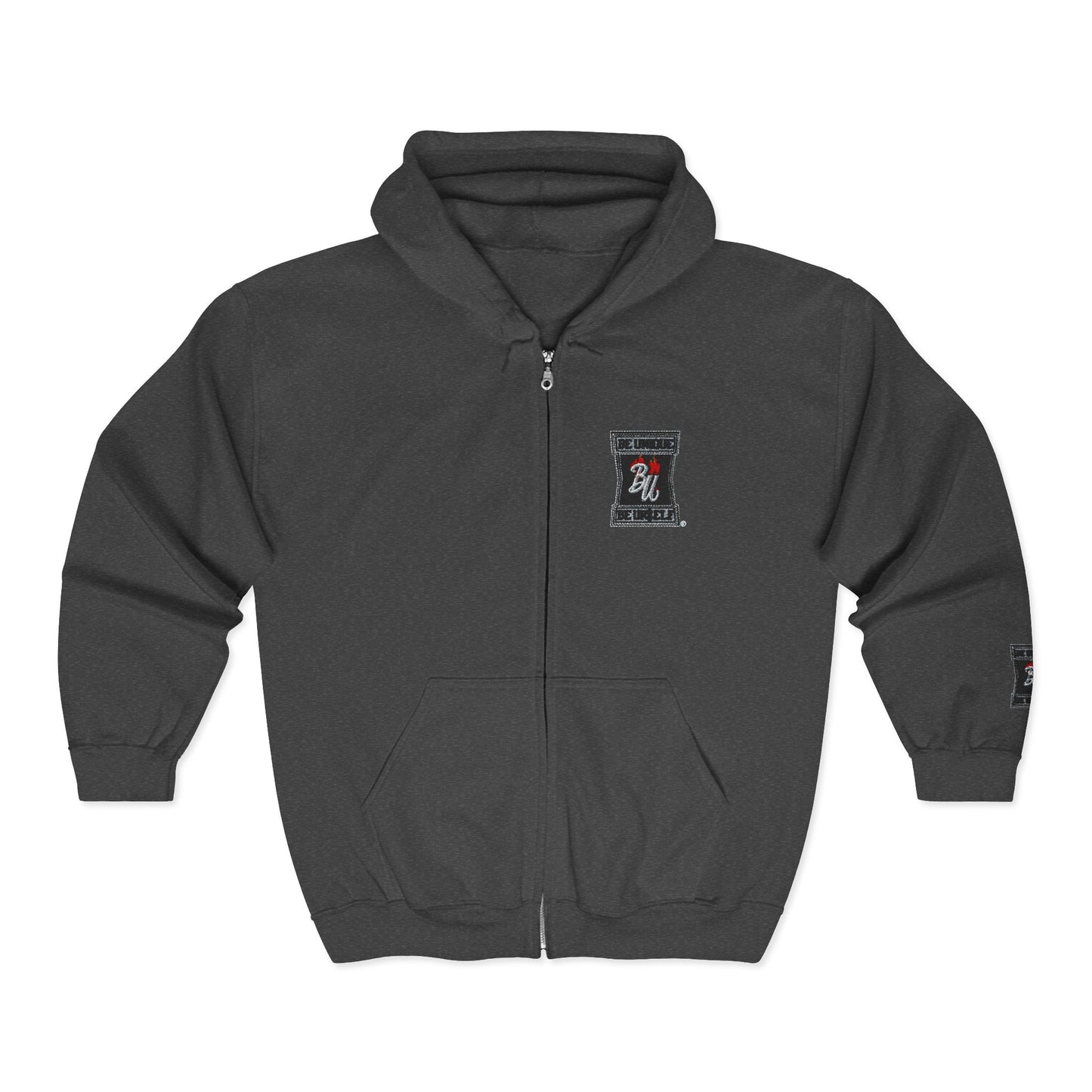 Full-Zip Hoodie — 'Be Kind' Retro Patch Design