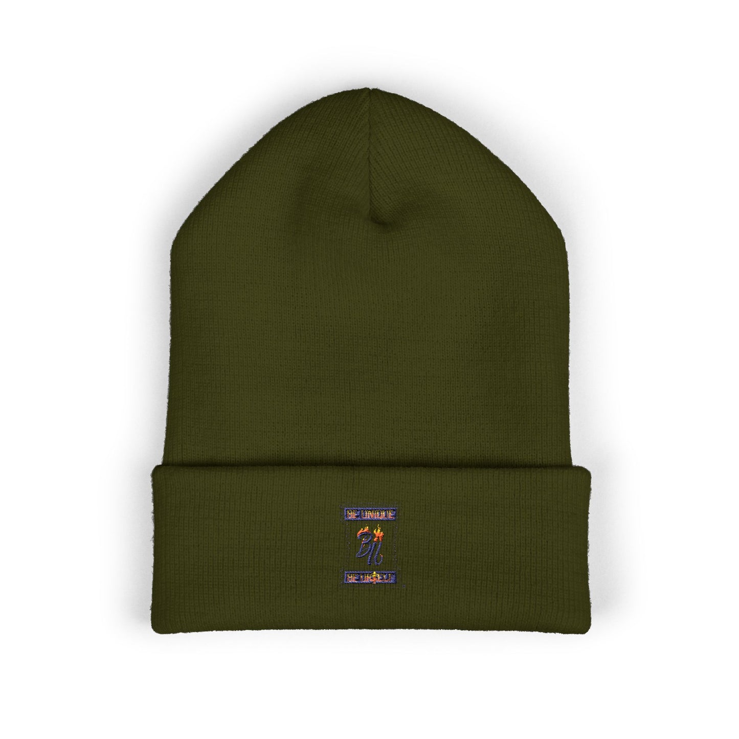 Classic Cuffed Beanie with Bold Embroidery, Cozy Winter Hat, Stylish Knit Cap, Perfect Gift for Her, Unisex Beanie