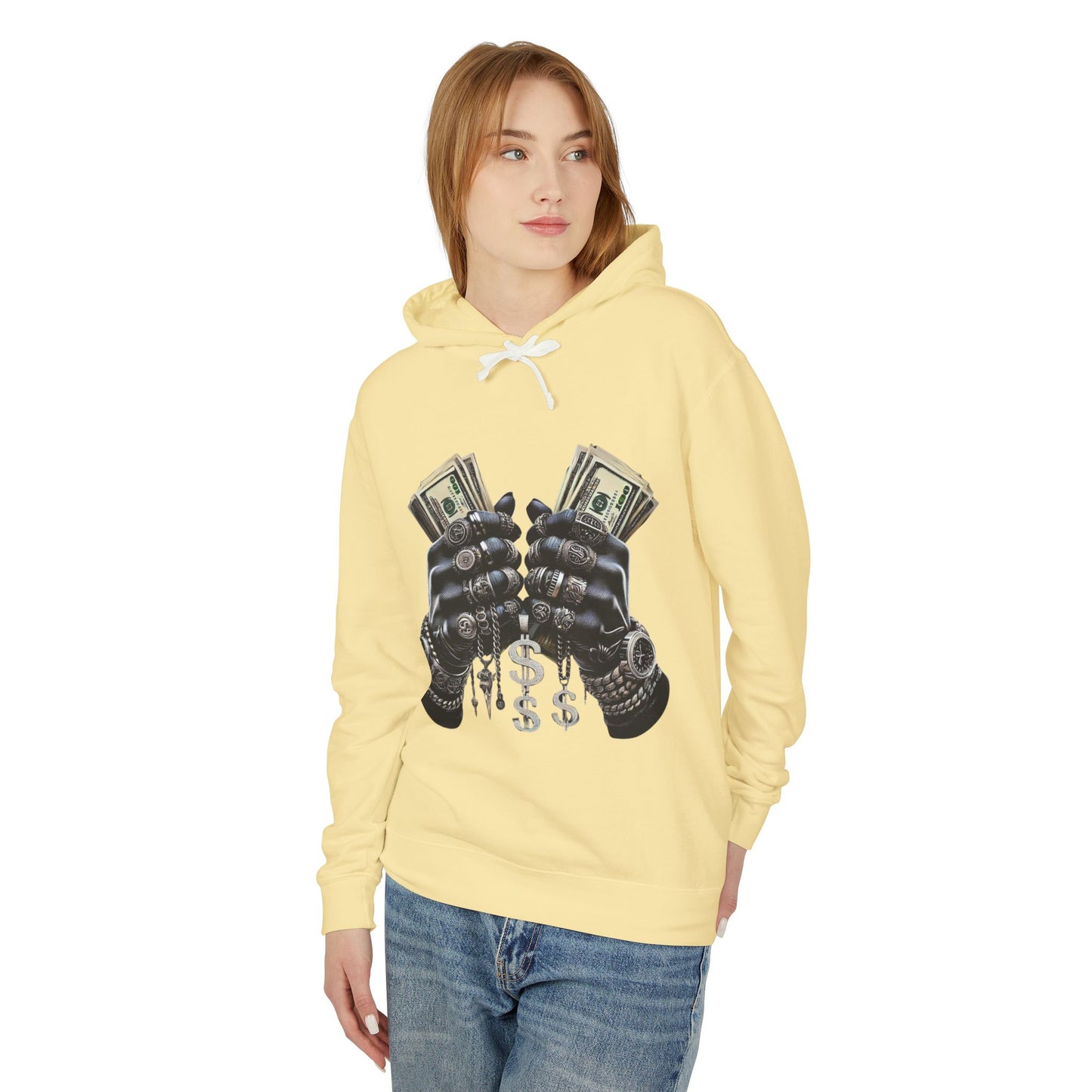 Money Moves Unisex Lightweight Hooded Sweatshirt, Casual Pullover, Streetwear, Unique Gift, Graphic Hoodie, Everyday Wear