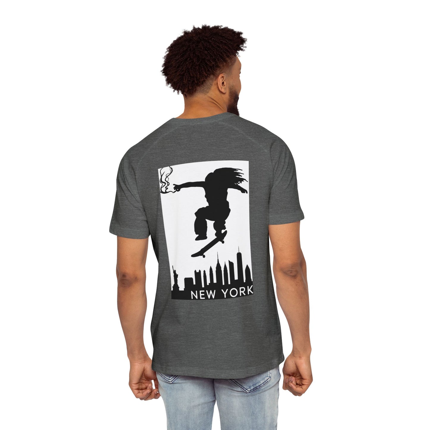 New York Skateboarder Men's Raglan T-Shirt, Streetwear, Urban Fashion, Gift for Him, Casual Wear, Cool Graphic Tee