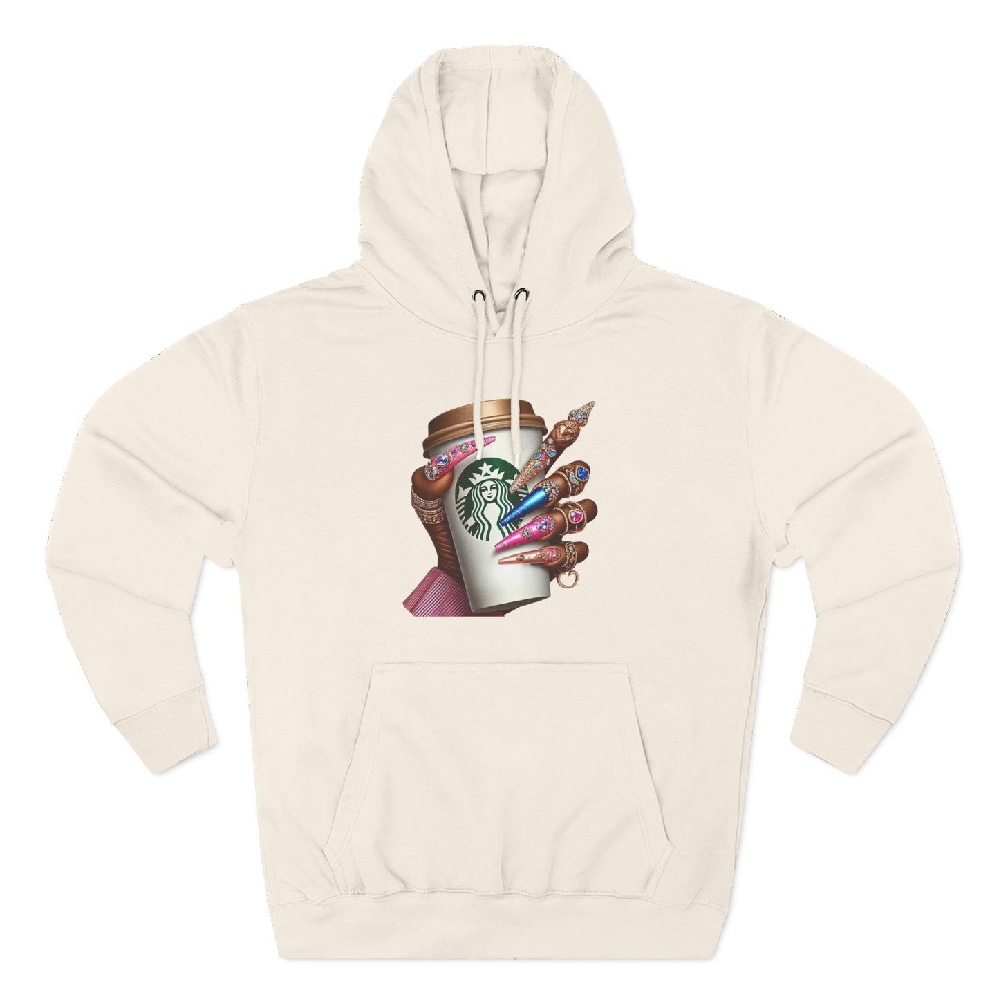 Artistic Coffee Lover's Fleece Hoodie