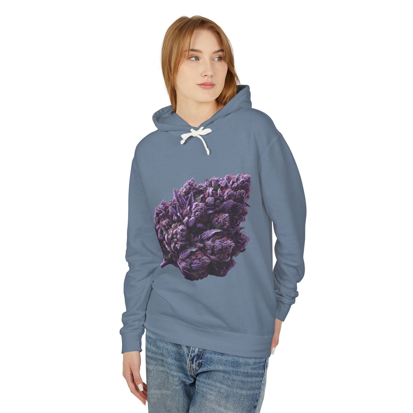 Botanical Purple Flower Hoodie, Unisex Lightweight Sweatshirt, Cozy Casual Wear, Nature Lover Gift, Spring Fashion, Eco-Friendly Apparel