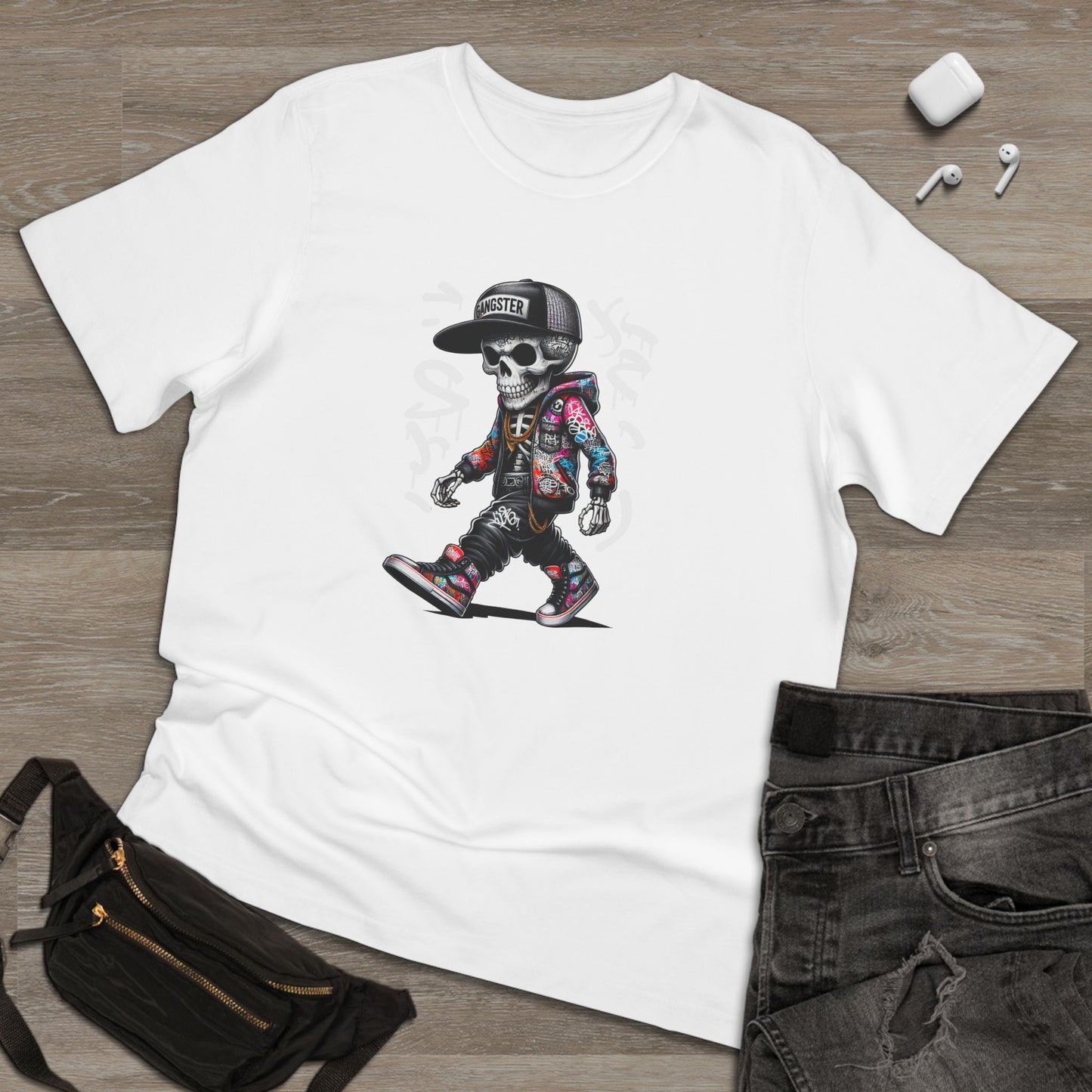 Skater Skull Tee — 'Be Unique Be Urself' Graphic T-Shirt