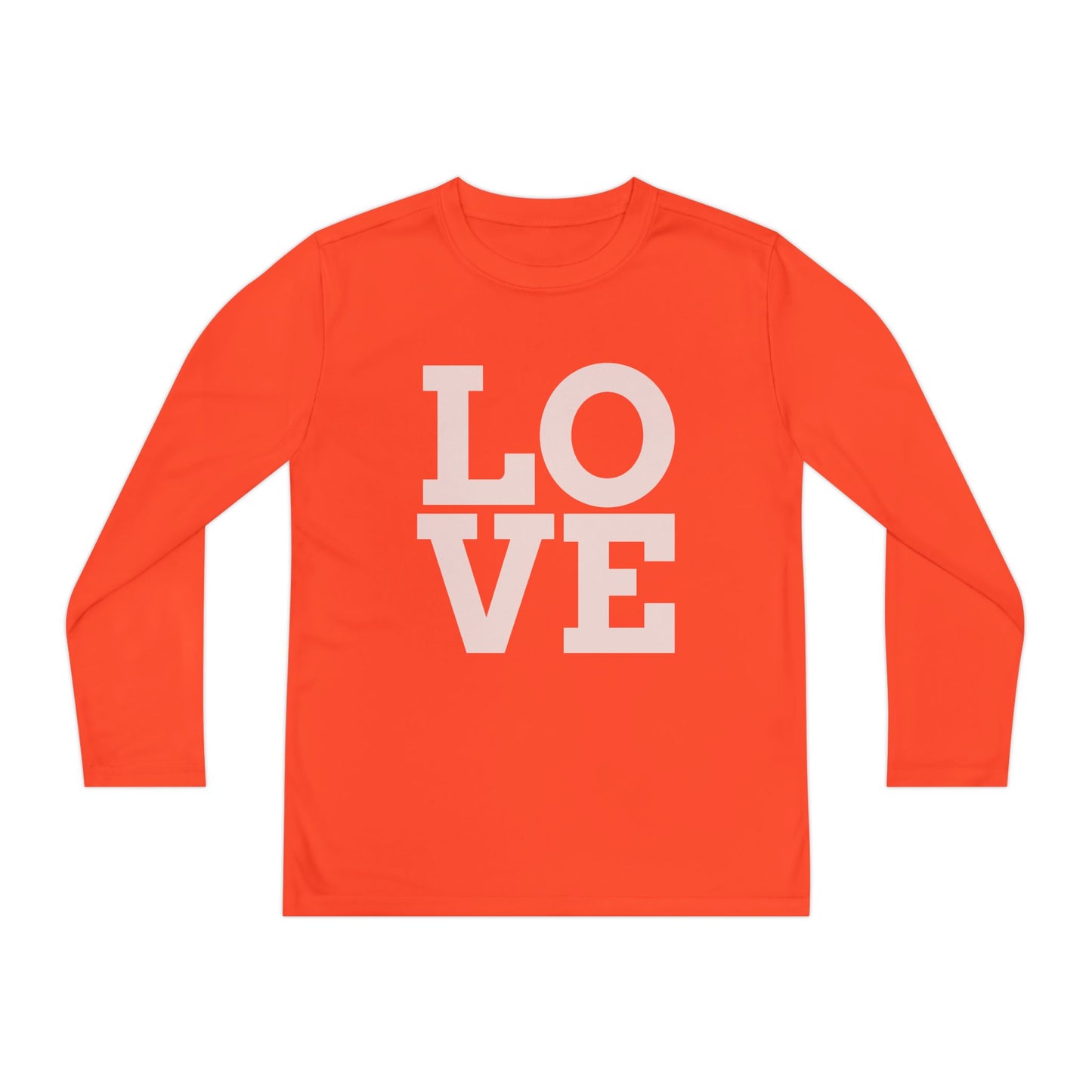 Youth Long Sleeve Love Competitor Tee | Cute Kids Shirt, Gift for Teens, Unique Style Tee, Birthday Present, Be Yourself Wear